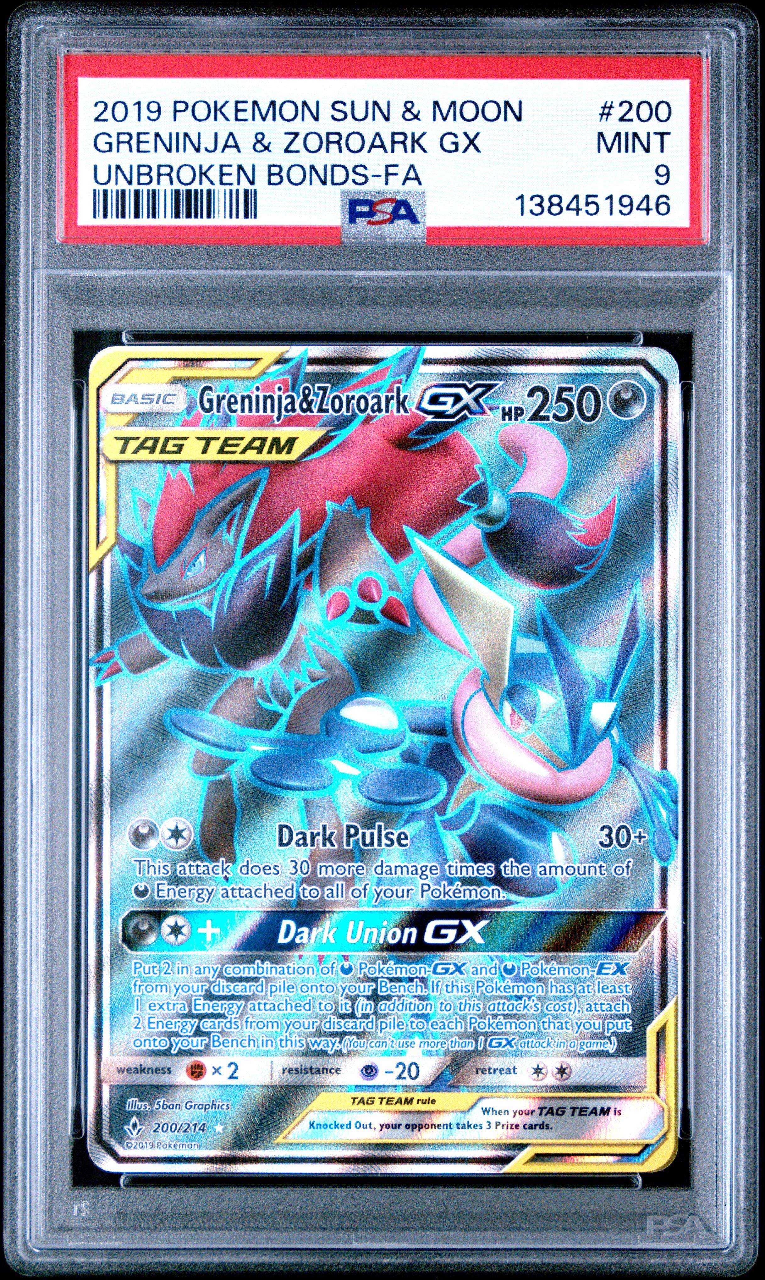 2019 Pokemon Sun & Moon Unbroken Bonds 200 Full Art/greninja