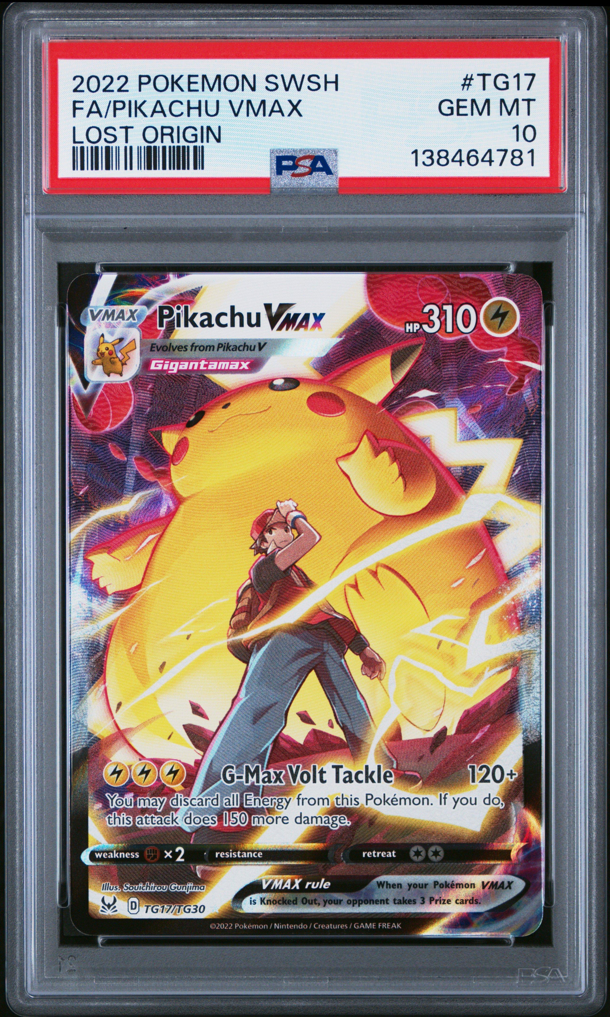 2022 Pokemon Sword & Shield Lost Origin Tg17 Full Art/pikachu Vmax