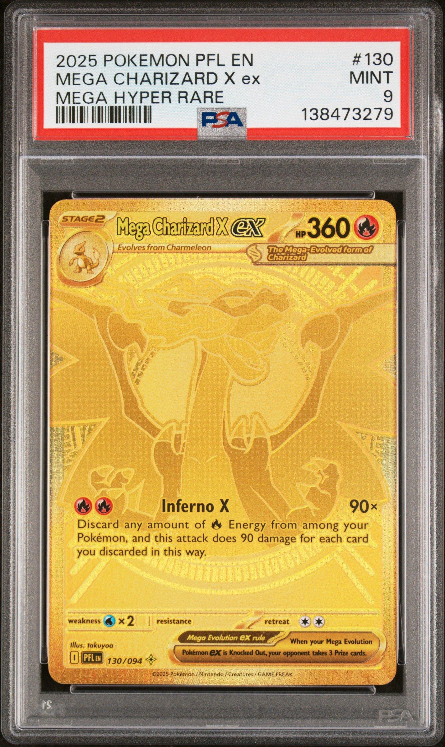 2025 Pokemon Pfl En-phantasmal Flames 130 Mega Charizard X Ex Mega