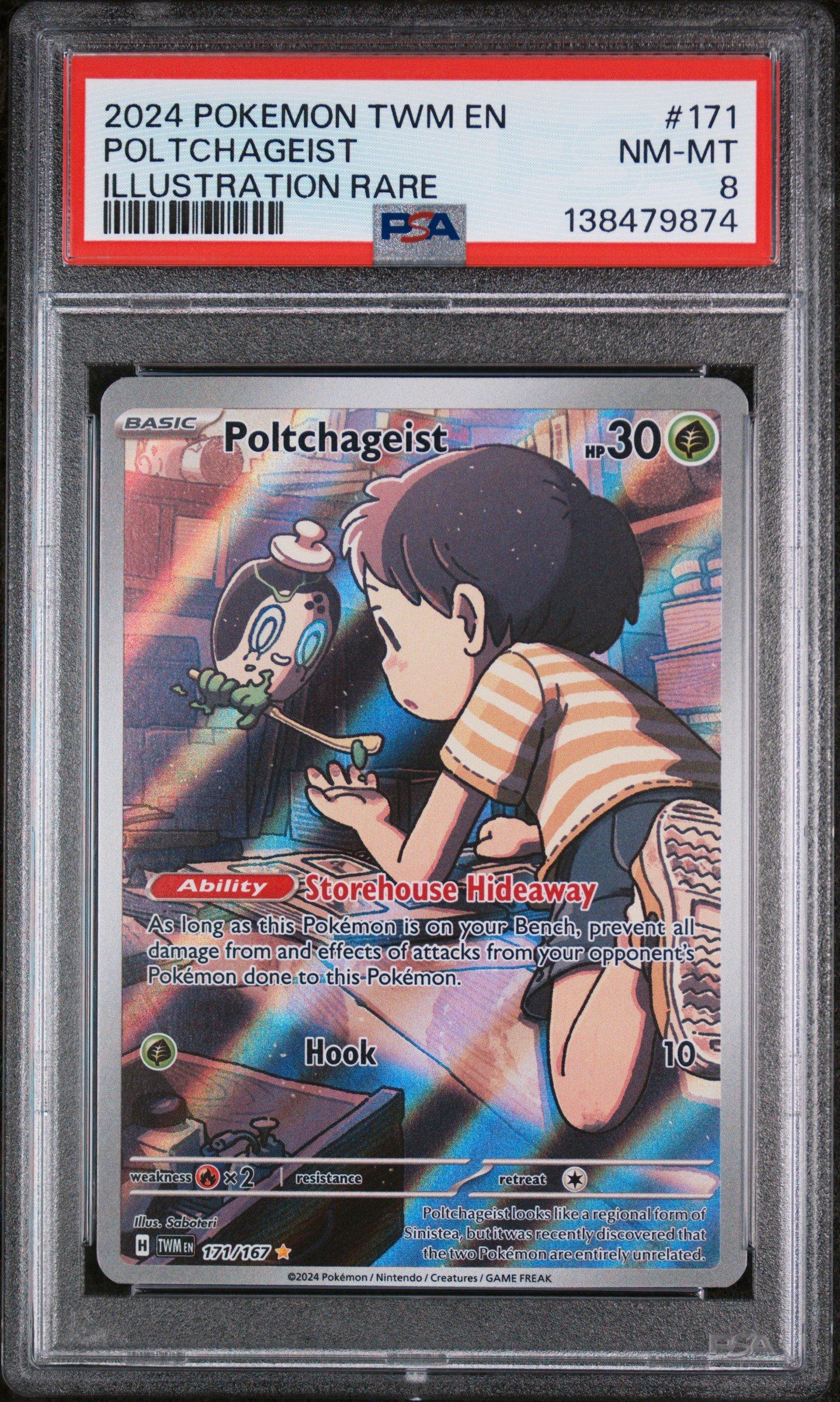 poltchageist pokemon card and sinistcha  seeing as these two cuties are entirely made of matcha, they are definitely some of my favorite pokemon! these cards are so cute and it was so much prevent all damage from and effects of attacks from your opponents Pokemon done to this Pokemon Poltchageist - 020/167 - SV06:
