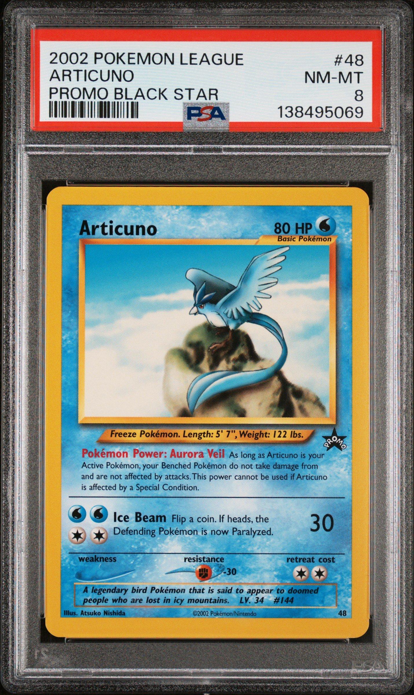 ◇レア◇ ALD1 superstar Paris パリ トレカ アルノ 2002 Pokemon League Promo Black Star 48 Articuno PSA 8 Graded Card