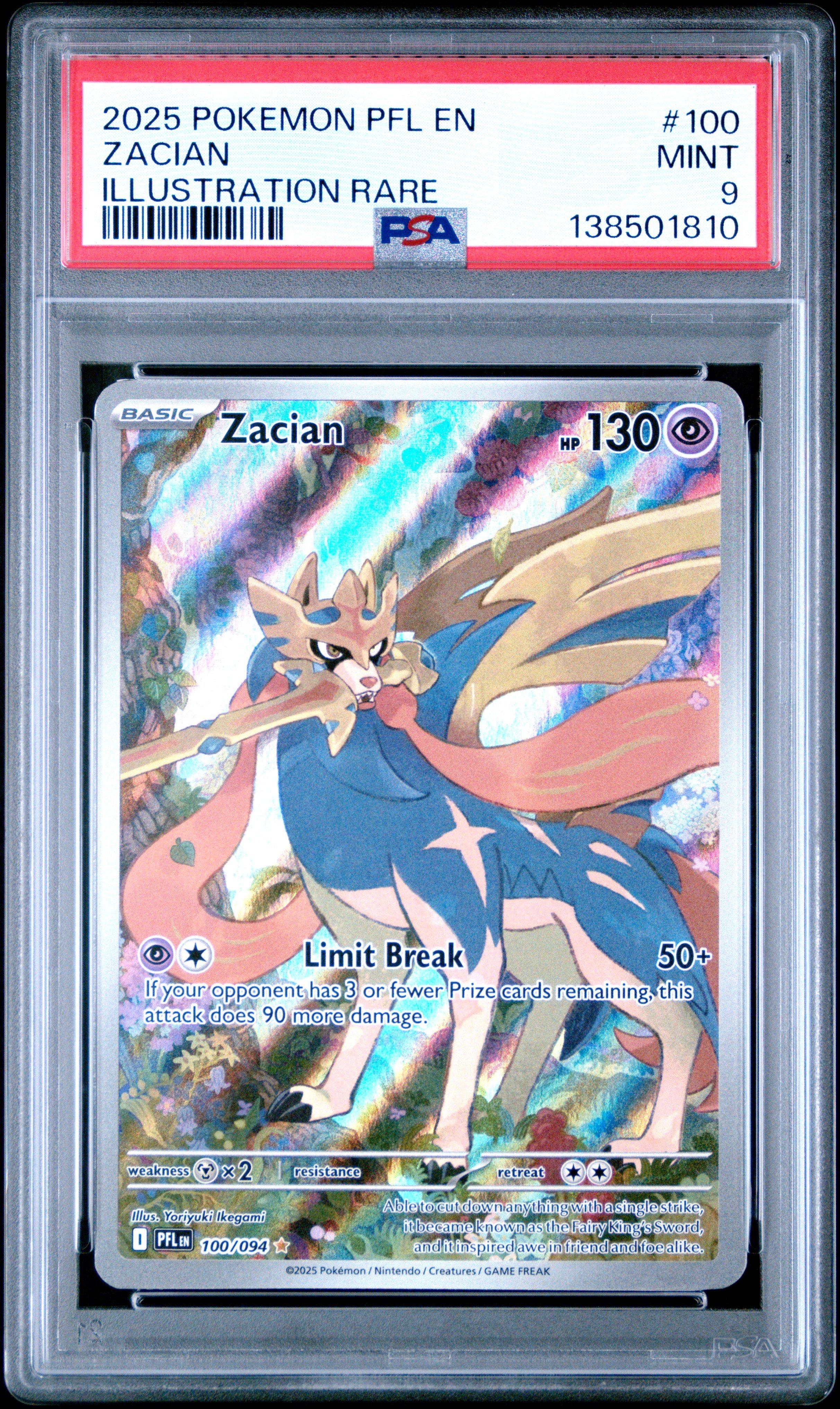 ★Kazumamacyan★ 2025 Pokemon Pfl En-phantasmal Flames 100 Zacian Illustration Rare