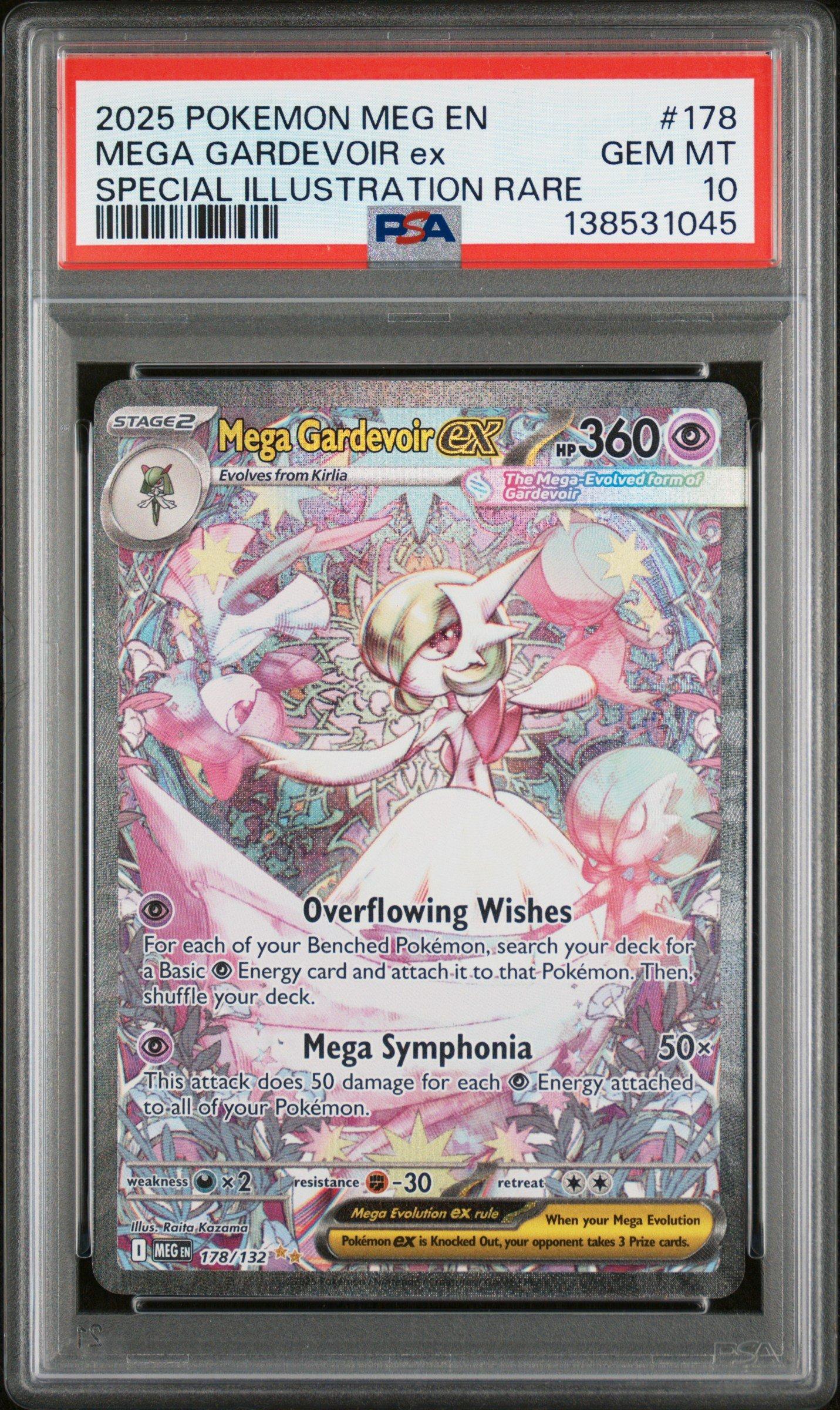 2025 Pokemon Meg En-Mega Evolution 178 Mega Gardevoir Ex Special Illustration Rare PSA 10