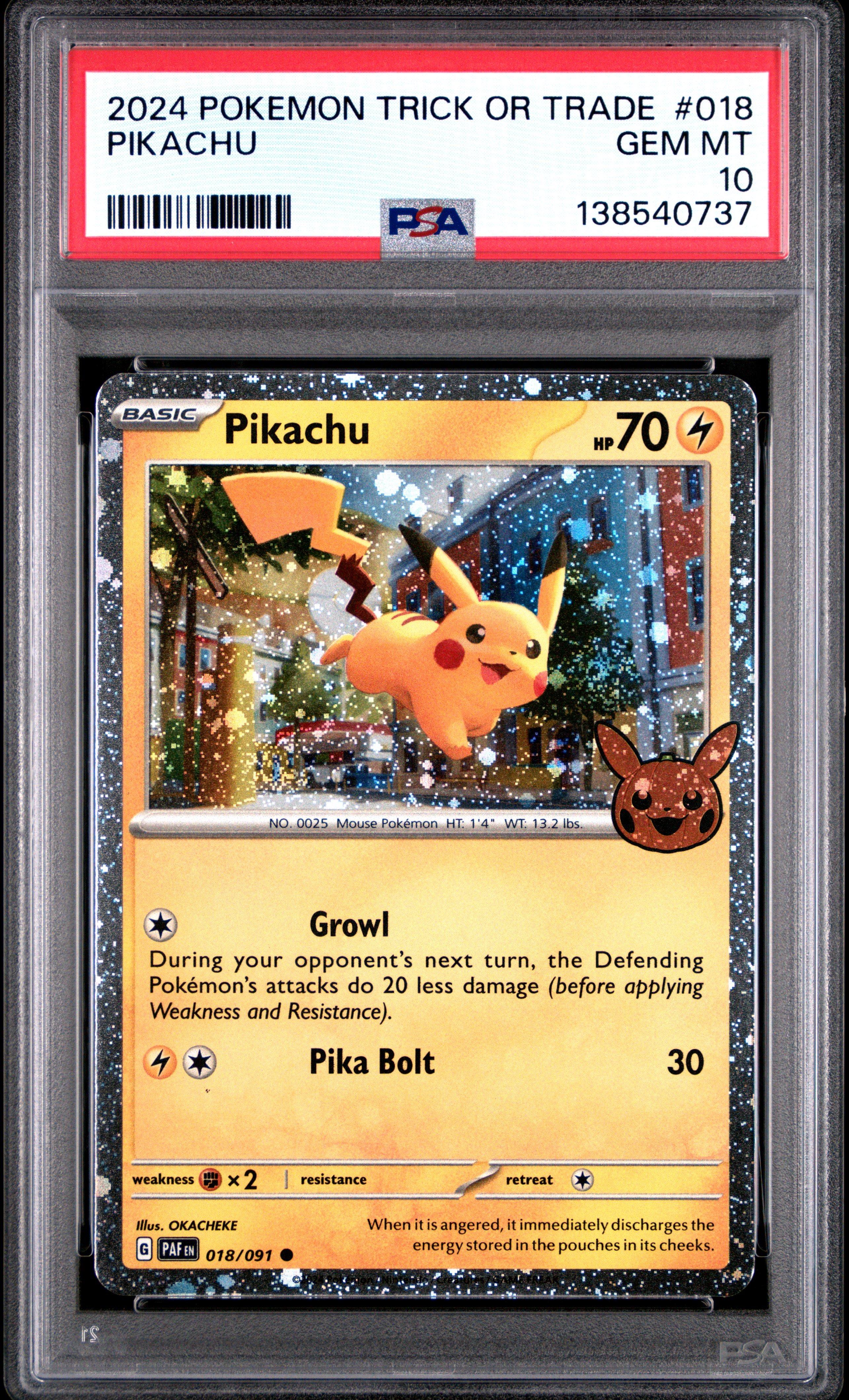 2024 Pokemon Trick Or Trade 018 Pikachu PSA 10