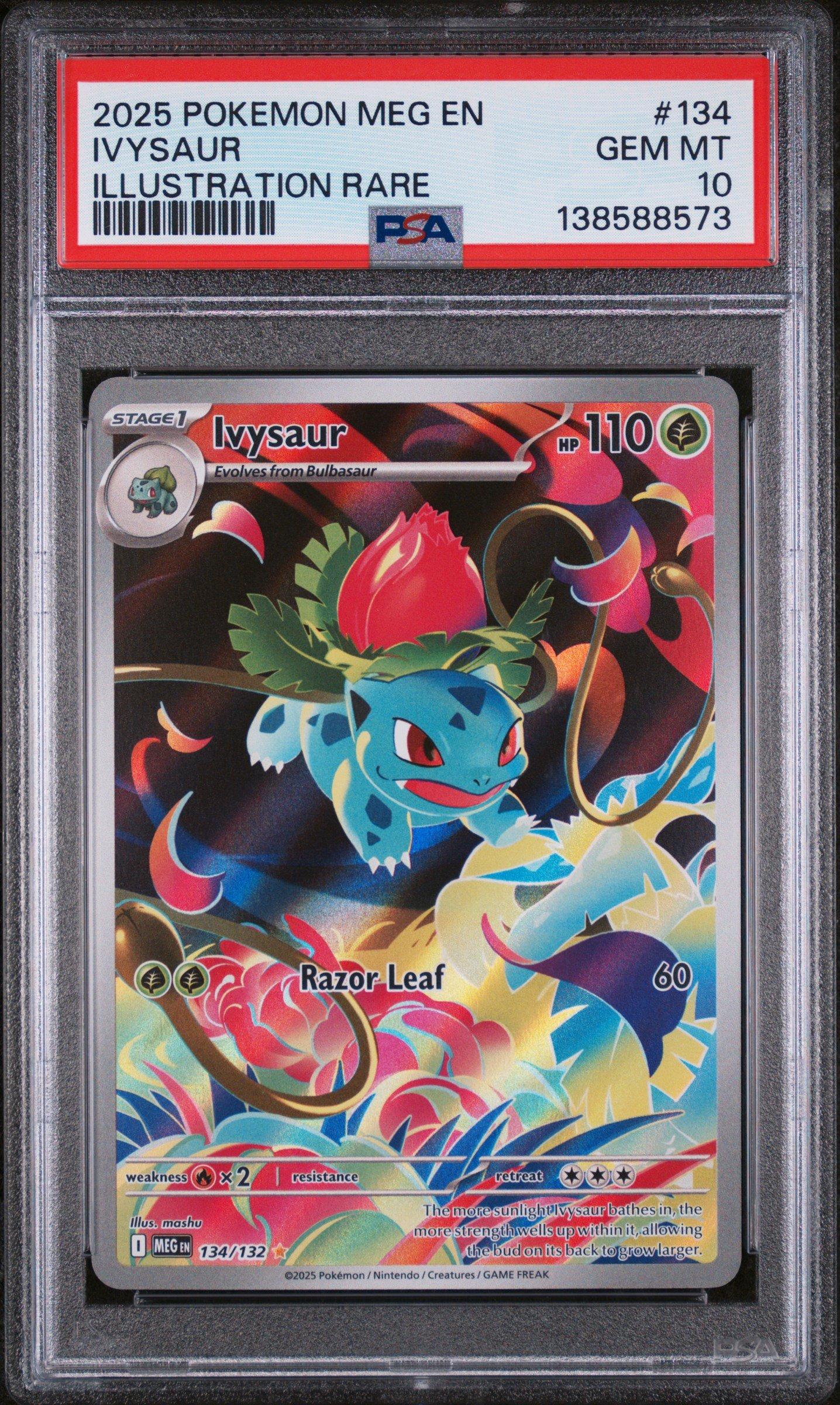 2025 Pokemon Meg En-mega Evolution 134 Ivysaur Illustration Rare PSA 10  Graded Card | GameStop