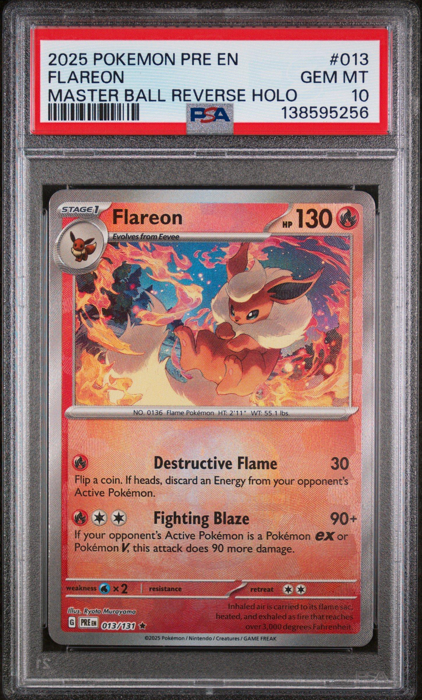 flareon pokemon card holographic Pokemon Prismatic Evolutions Special Illustration Rare Flareon ex #202 main image 1