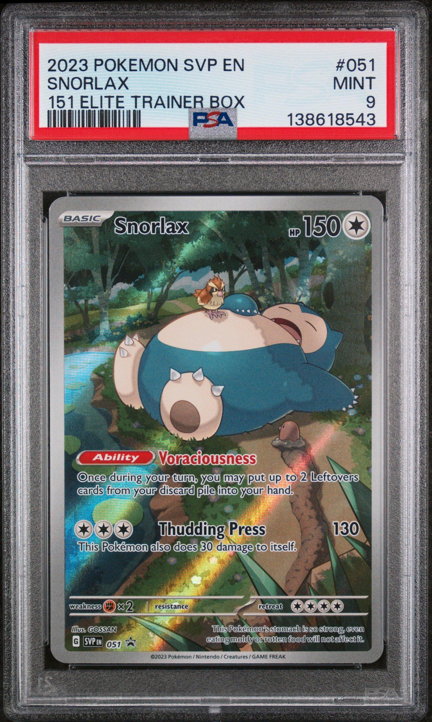 2023 Pokemon Svp En-sv Black Star Promo 051 Snorlax 151 Elite Trainer Box  PSA 9 Graded Card | GameStop