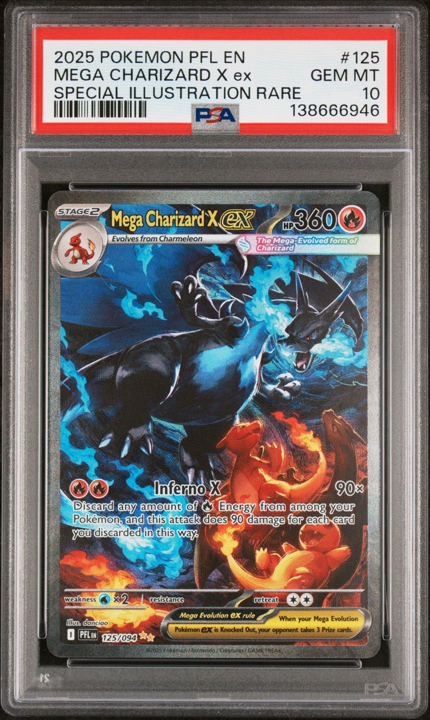 2025 Pokemon Pfl En-phantasmal Flames 125 Mega Charizard X Ex