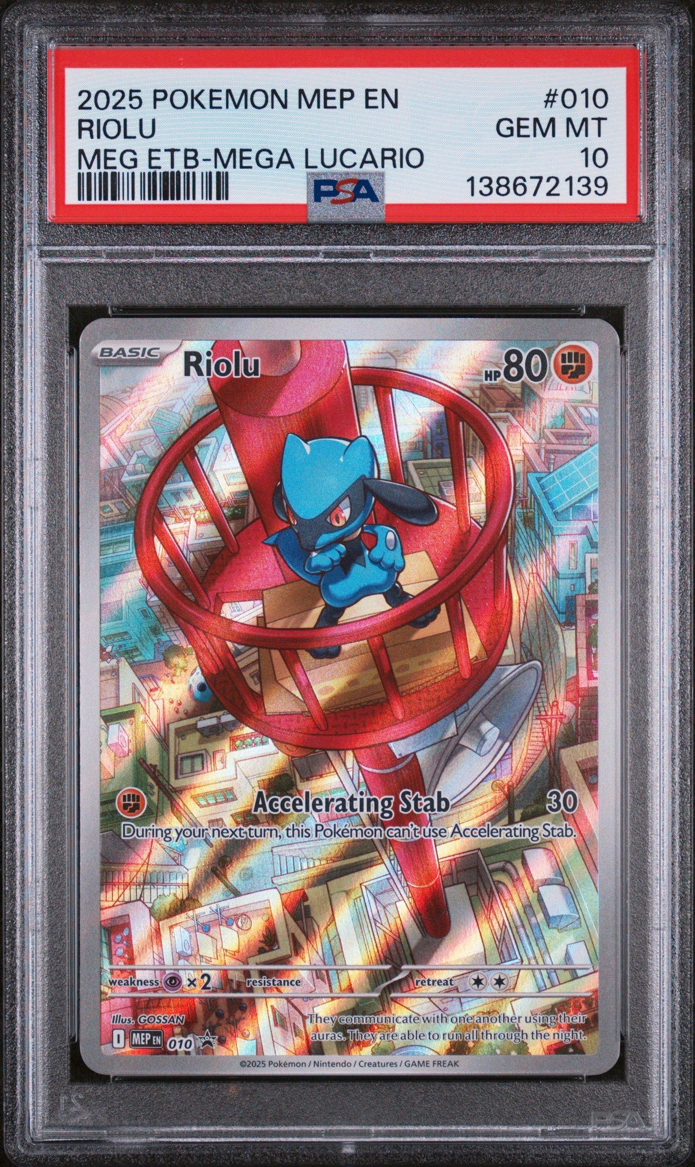 2025 Pokemon Mep En-me Black Star Promo 010 Riolu Mega Evolution