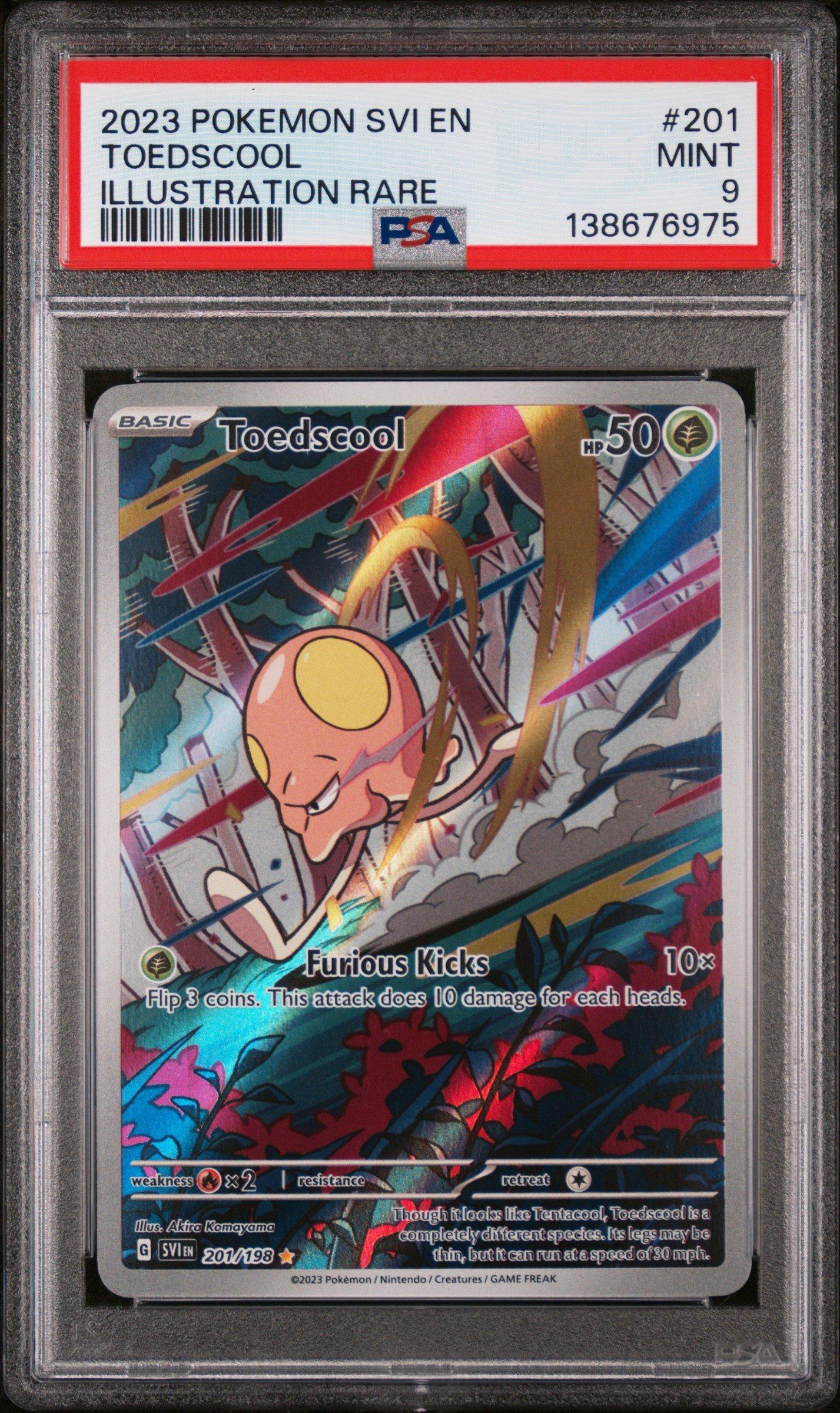 pokemon scarlet and violet cards gamestop 2023 Pokemon Svi En-scarlet & Violet 201 Toedscool Illustration Rare PSA 9