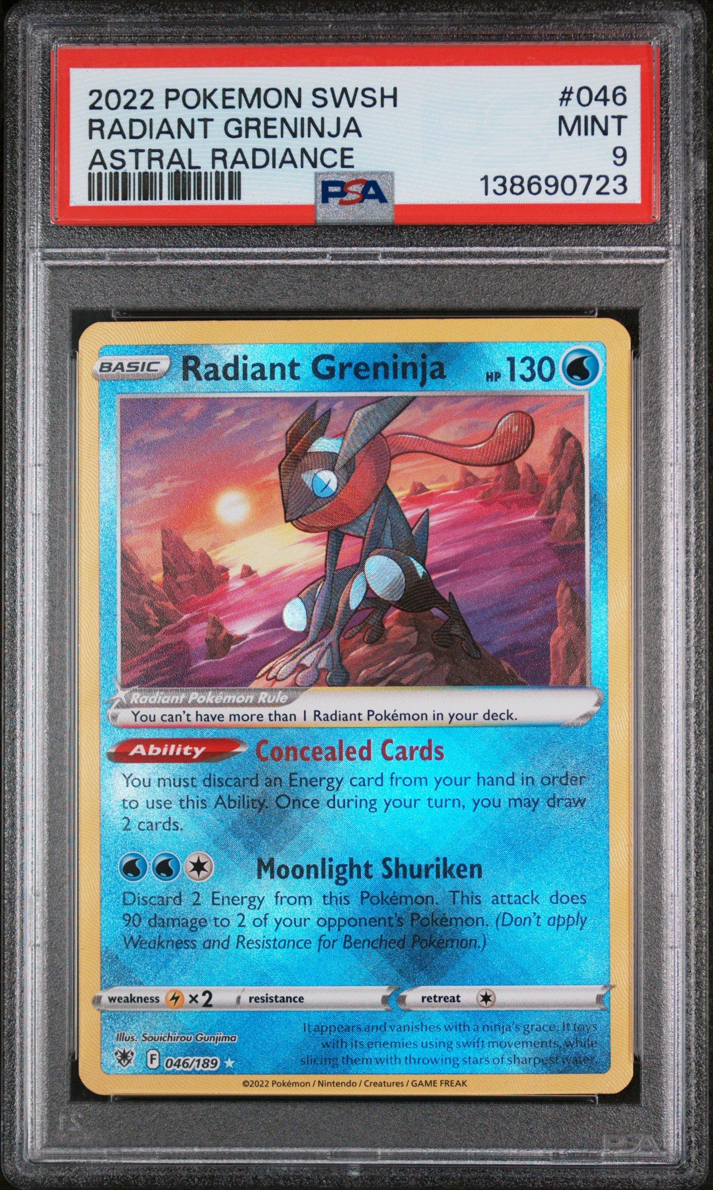 radiant greninja pokemon card 2022 Pokemon Sword & Shield Astral Radiance 046 Radiant Greninja PSA 9  Graded Card
