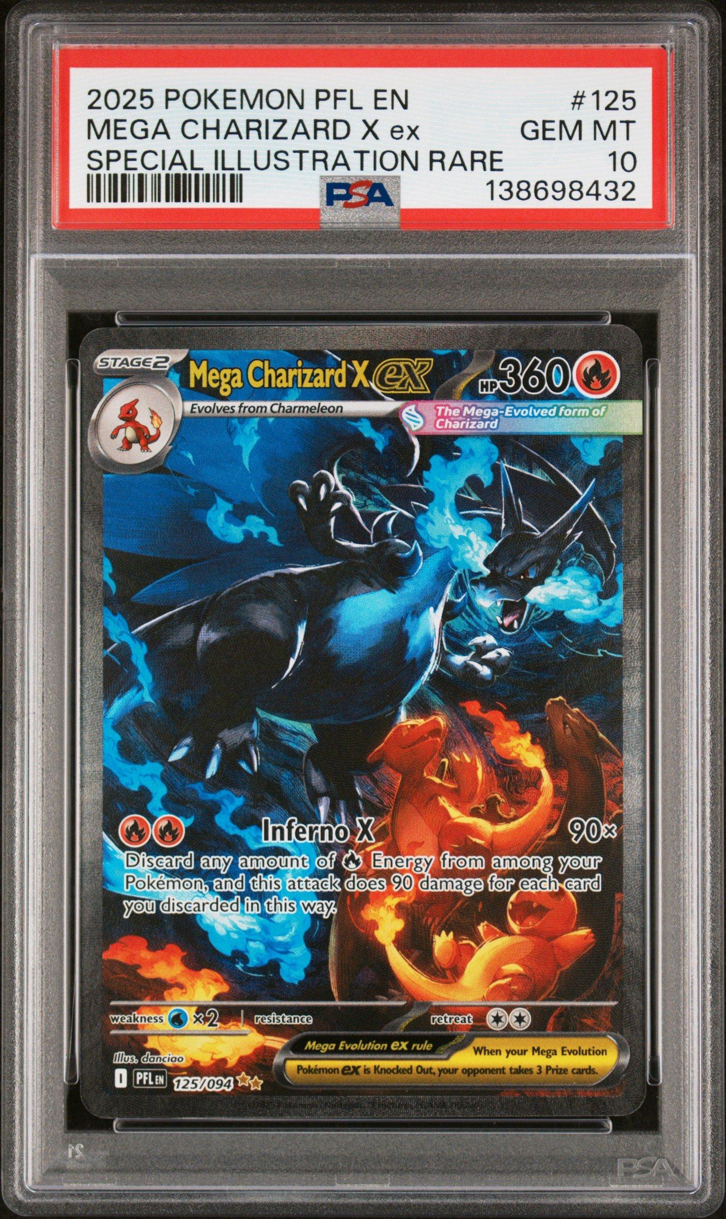 2025 Pokemon Pfl En-phantasmal Flames 125 Mega Charizard X Ex