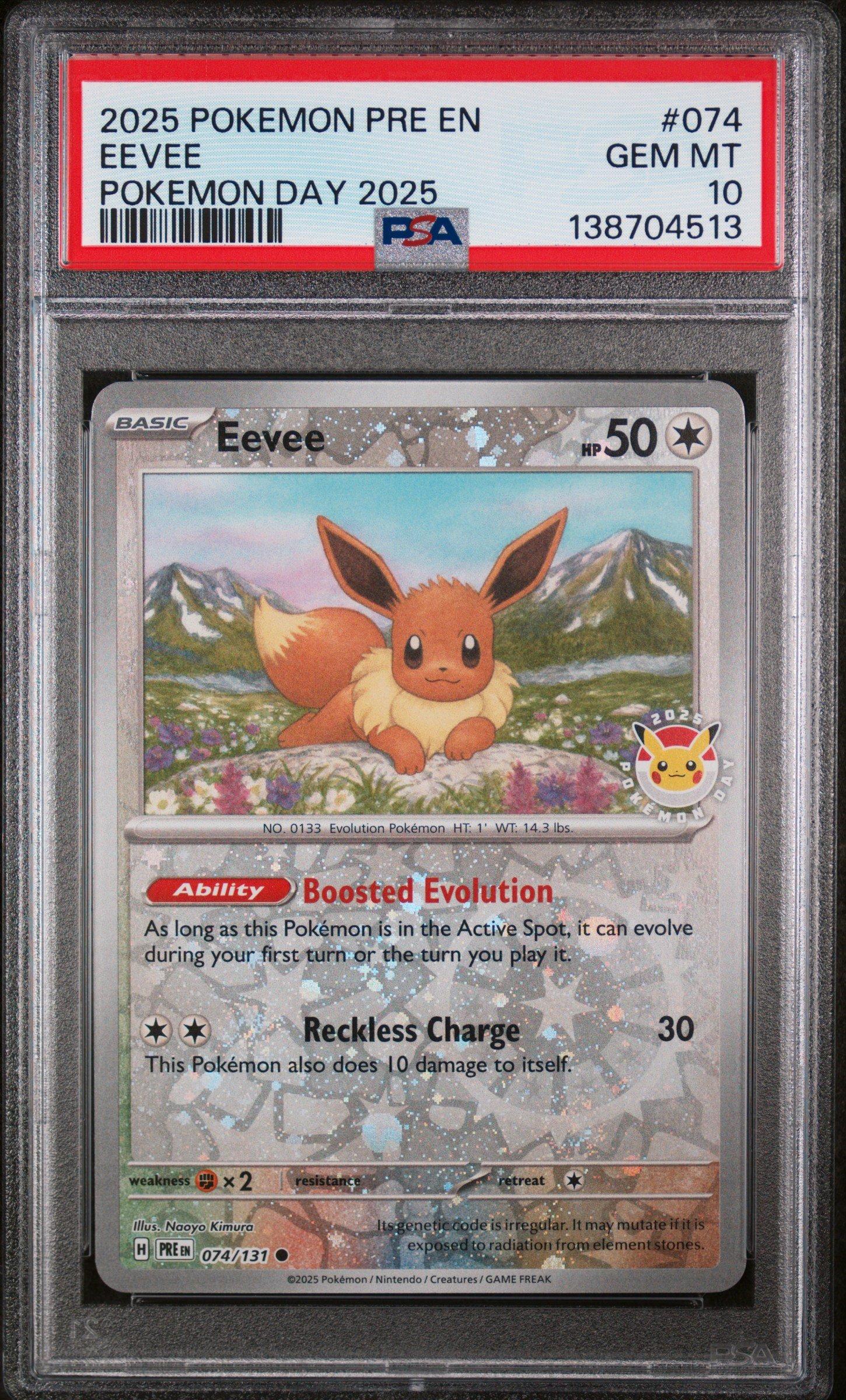 2025 Pokemon Pre En-prismatic Evolutions 074 Eevee Pokemon Day