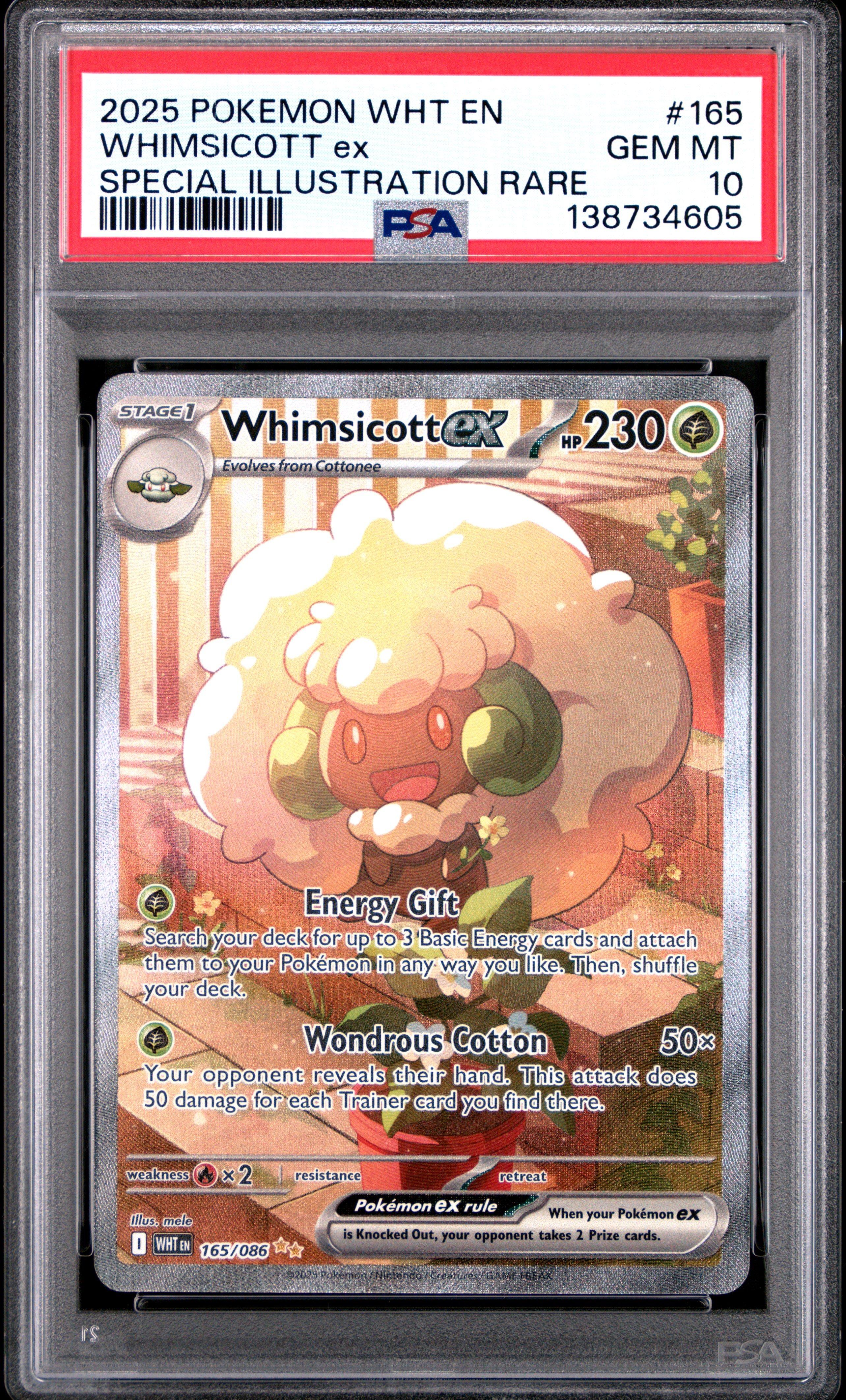 pokemon whimsicott card GX - 206/214 - Full Art - Unbroken Bonds - NM/M Rare Retreat cost Pokemon Brilliant Stars Whimsicott V