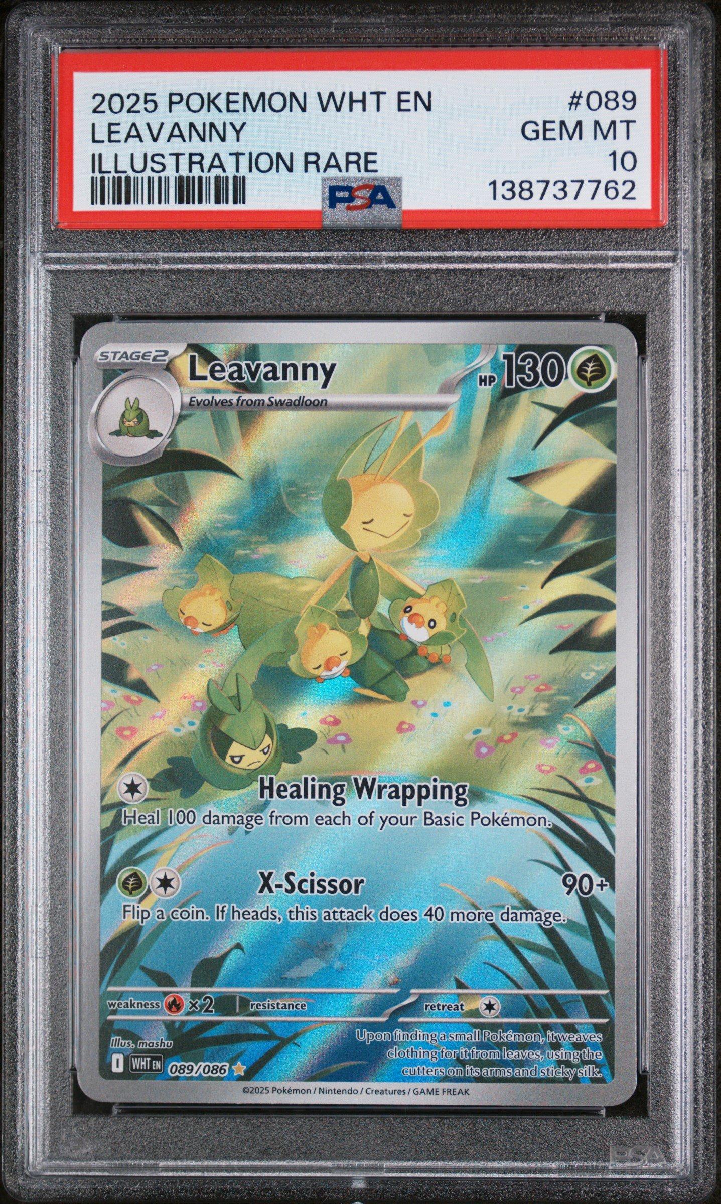 2025 Pokemon Wht En-white Flare 089 Leavanny Illustration Rare PSA