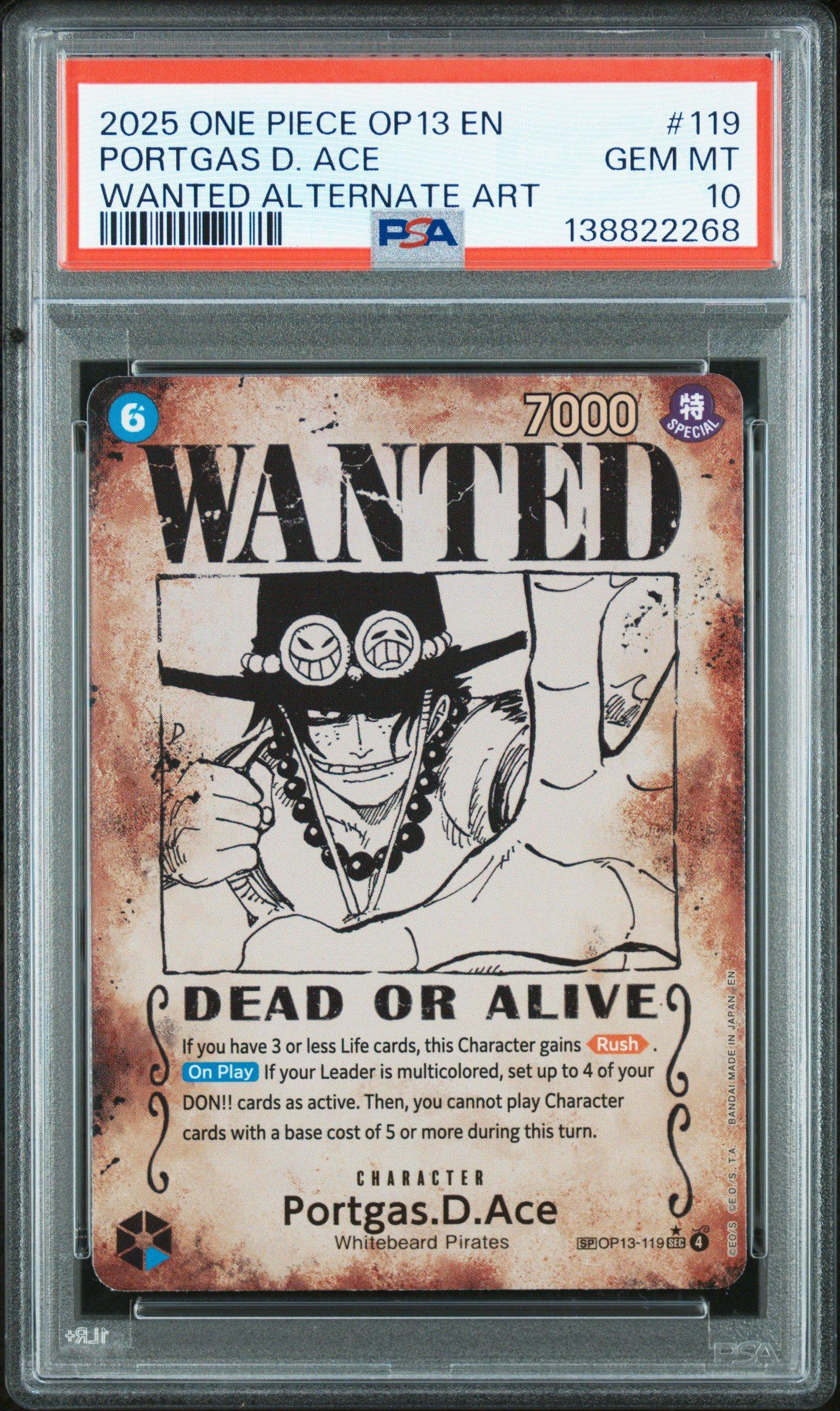 price one piece portgas d ace tcg OP13 Portgas D Ace Wanted SP Alt Art Textured Holo One Piece TCG Proxy – OP  Proxies TCG