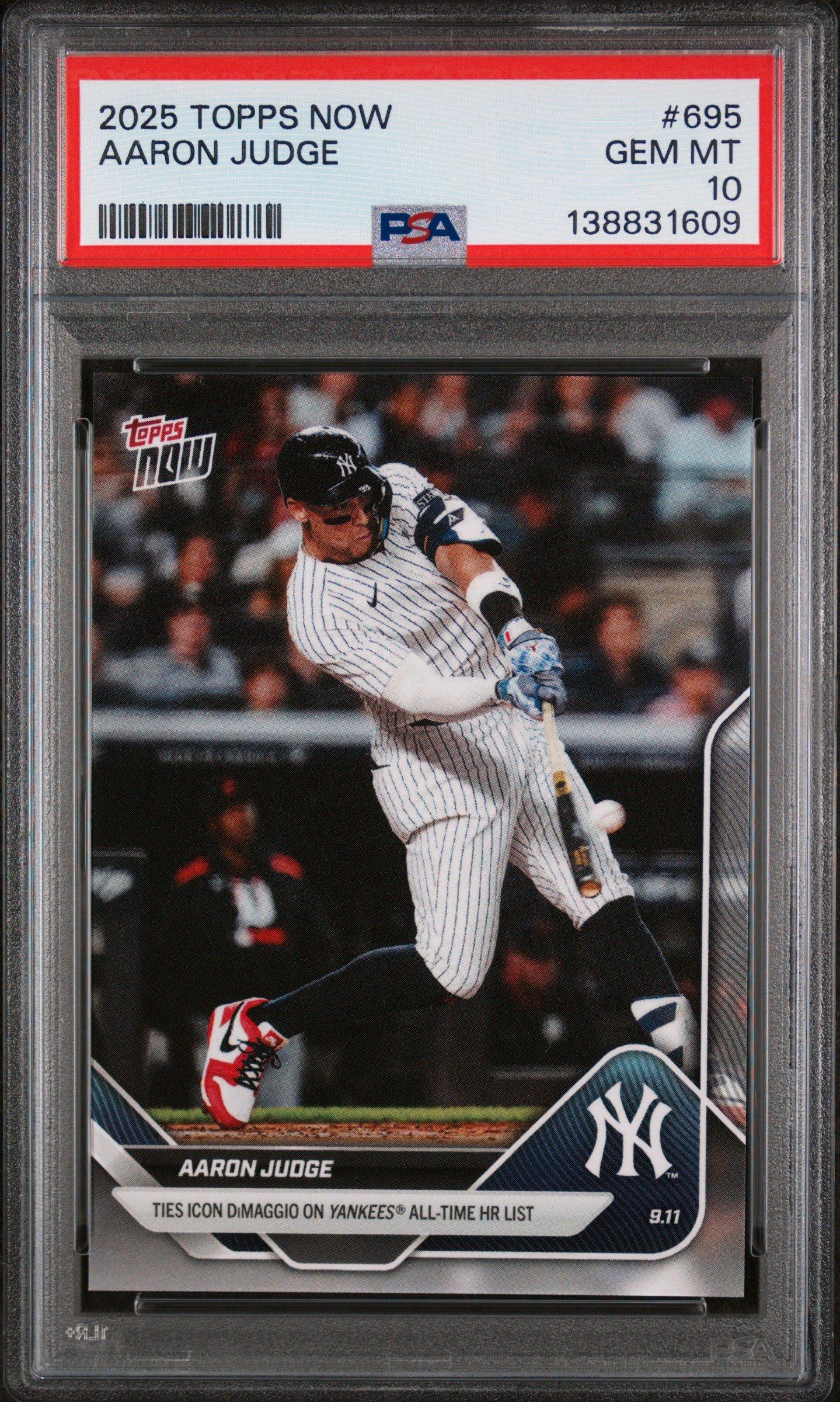 2025 Topps Now 695 Aaron Judge PSA 10