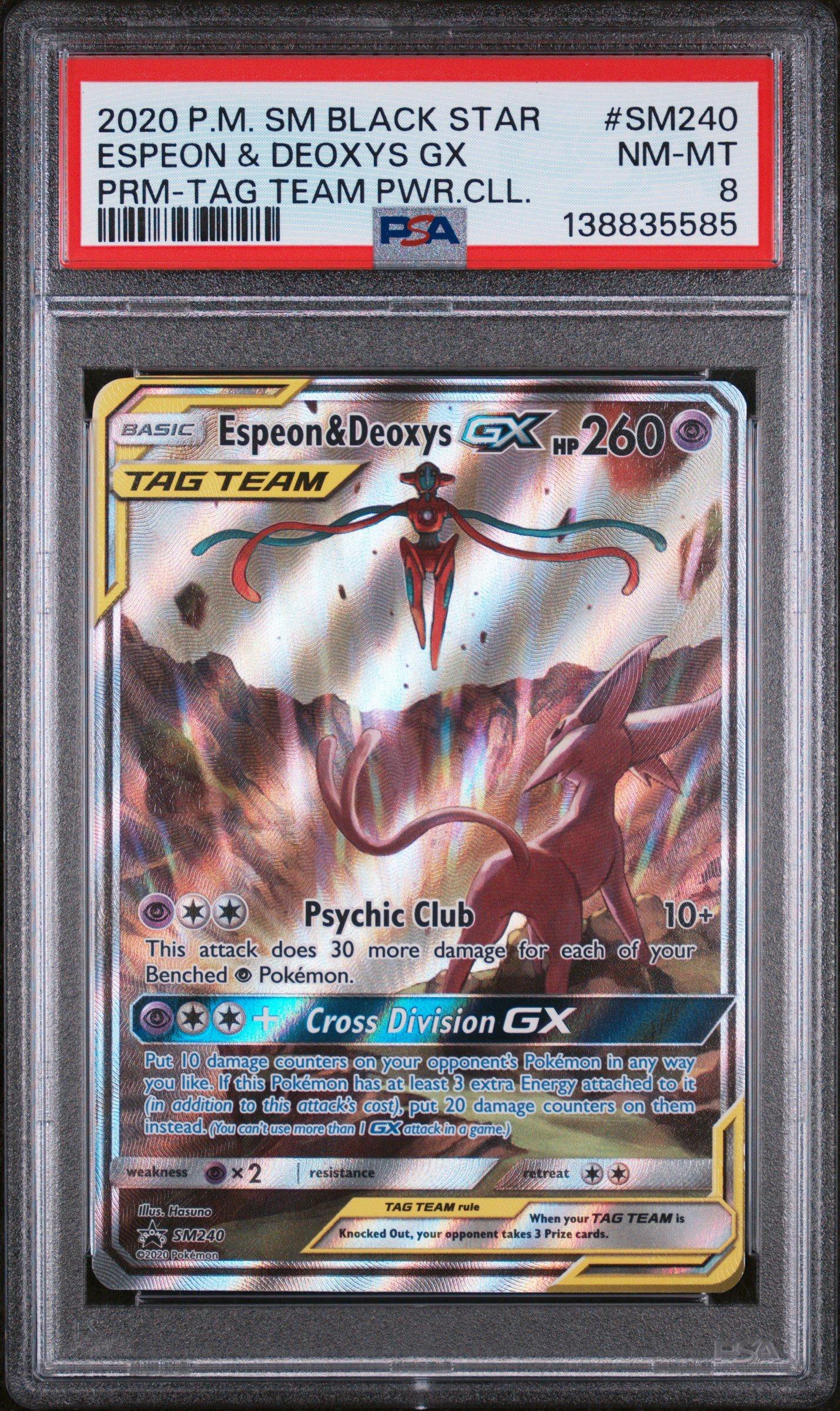 2020 Pokemon Sm Black Star Promo Sm240 Espeon & Deoxys Gx Tag Team