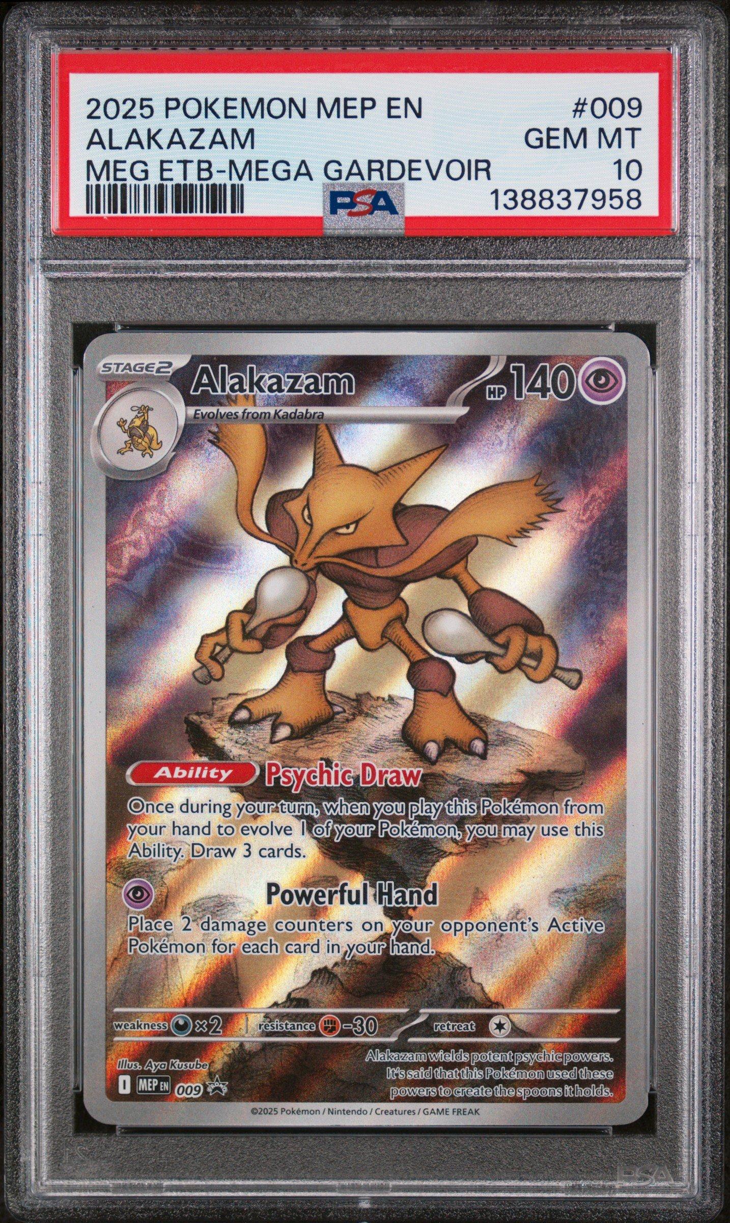 black star promo pokemon cards 2025 Pokemon Mep En-me Black Star Promo 009 Alakazam Mega Evolution Elite  Trainer Box-mega Gardevoir PSA 10 Graded Card