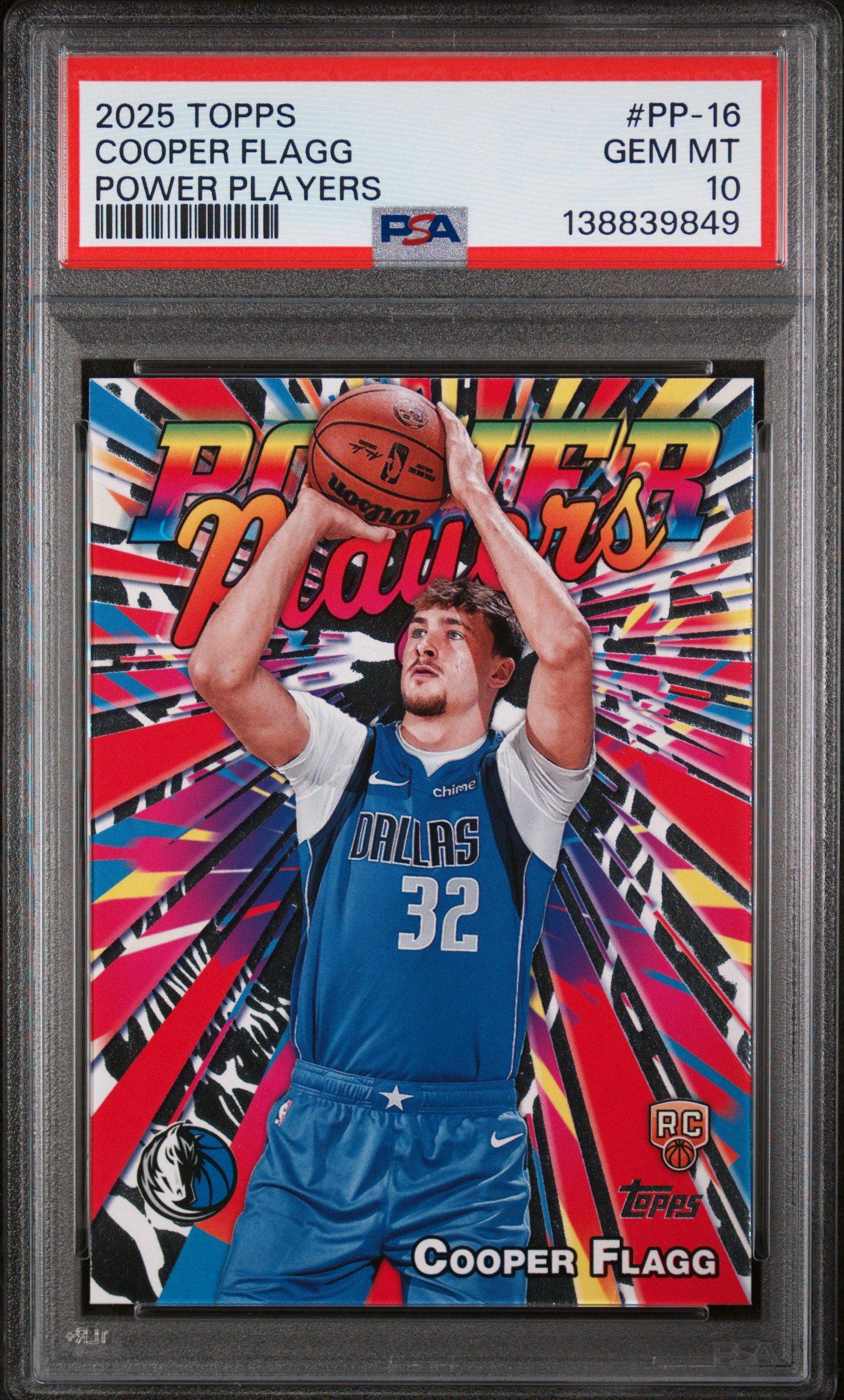 2025 Topps Power Players Pp-16 Cooper Flagg PSA 10 Graded Card 