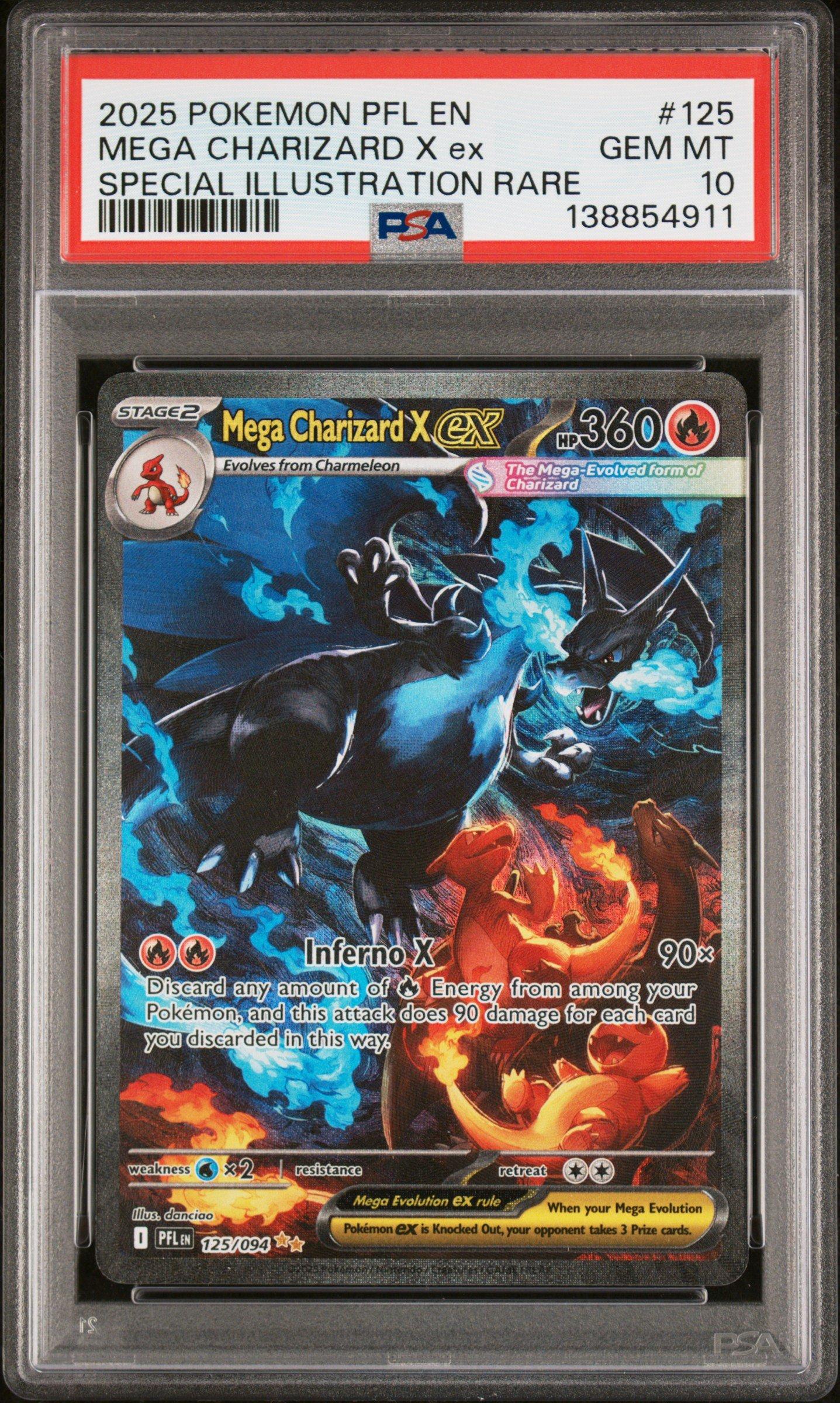 2025 Pokemon Pfl En-phantasmal Flames 125 Mega Charizard X Ex