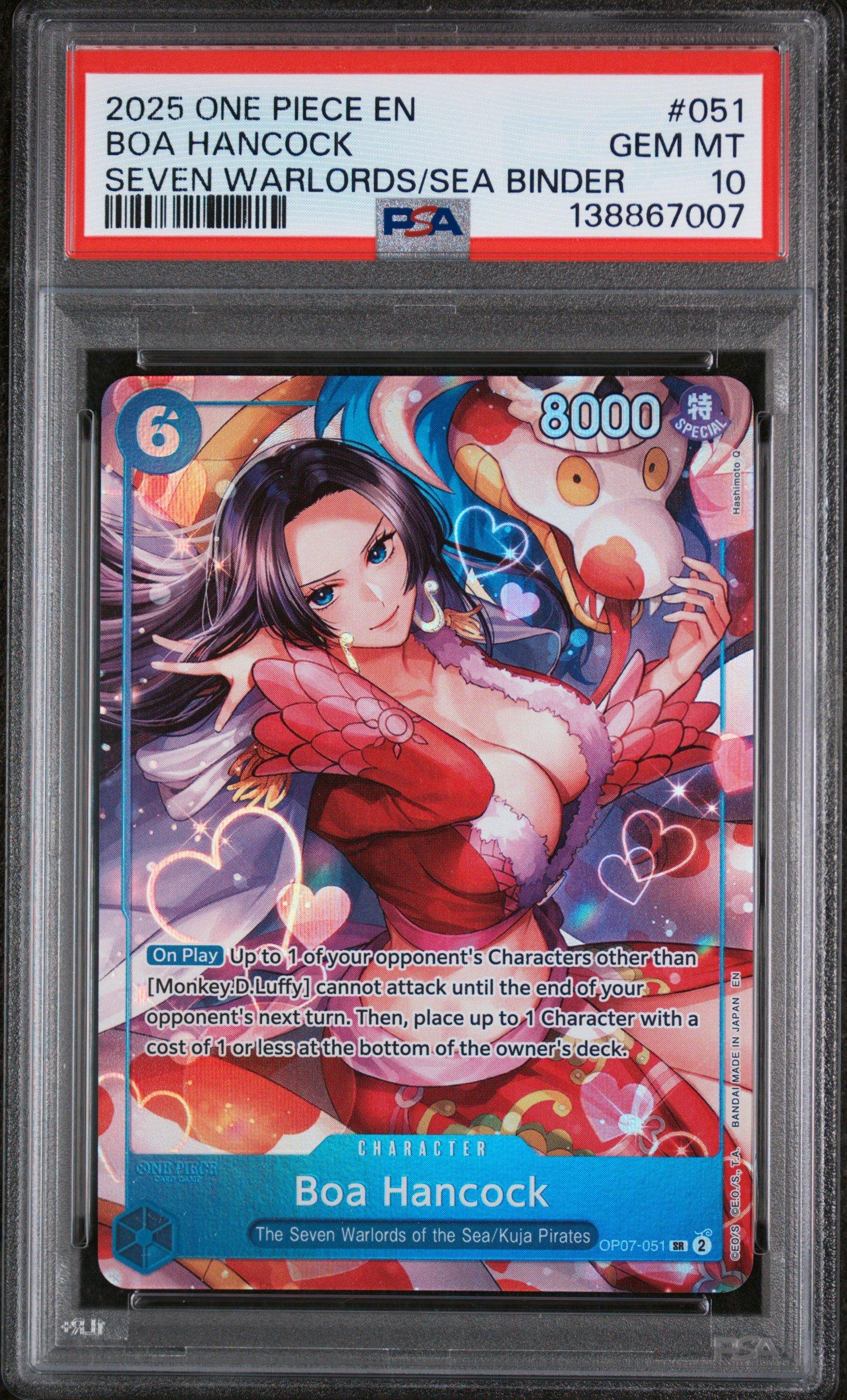 2025 One Piece Seven Warlords Of The Sea Binder Set 051 Boa Hancock PSA 10