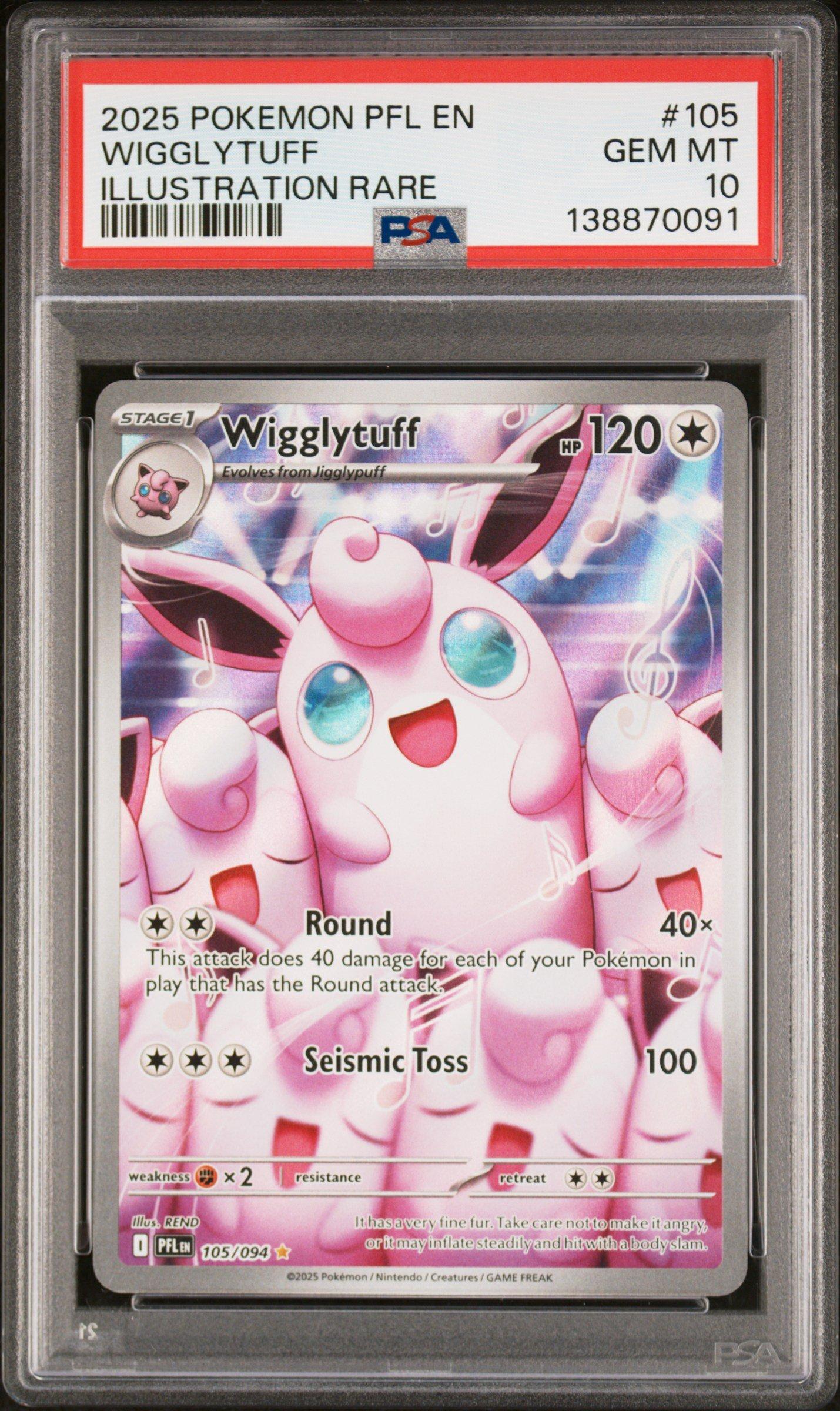 2025 Pokemon Pfl En-phantasmal Flames 105 Wigglytuff Illustration