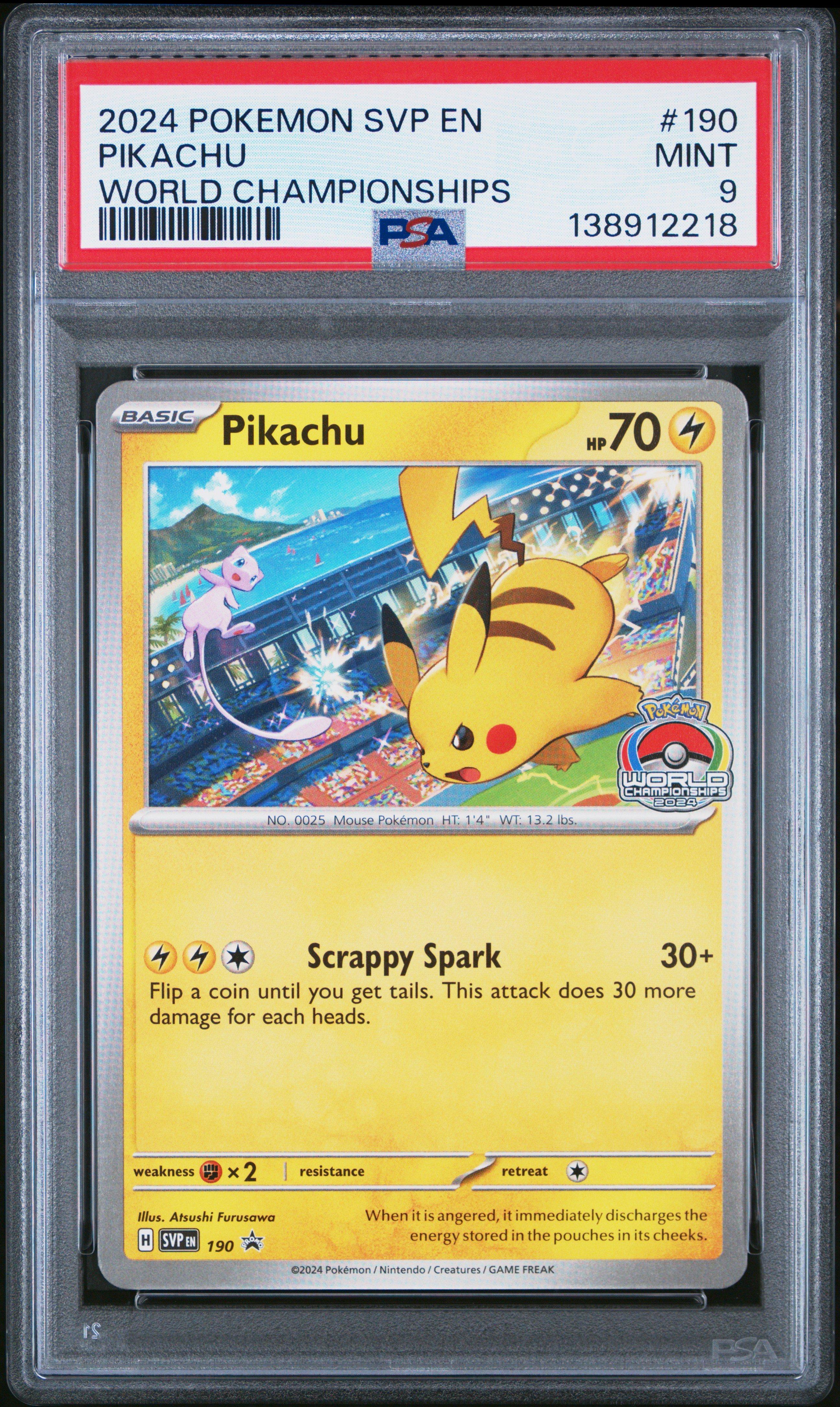 【PSA9】ピカチュウワールド ポルトガル PIKACHU WORLD 2024 Pokemon Svp En-sv Black Star Promo 190 Pikachu World