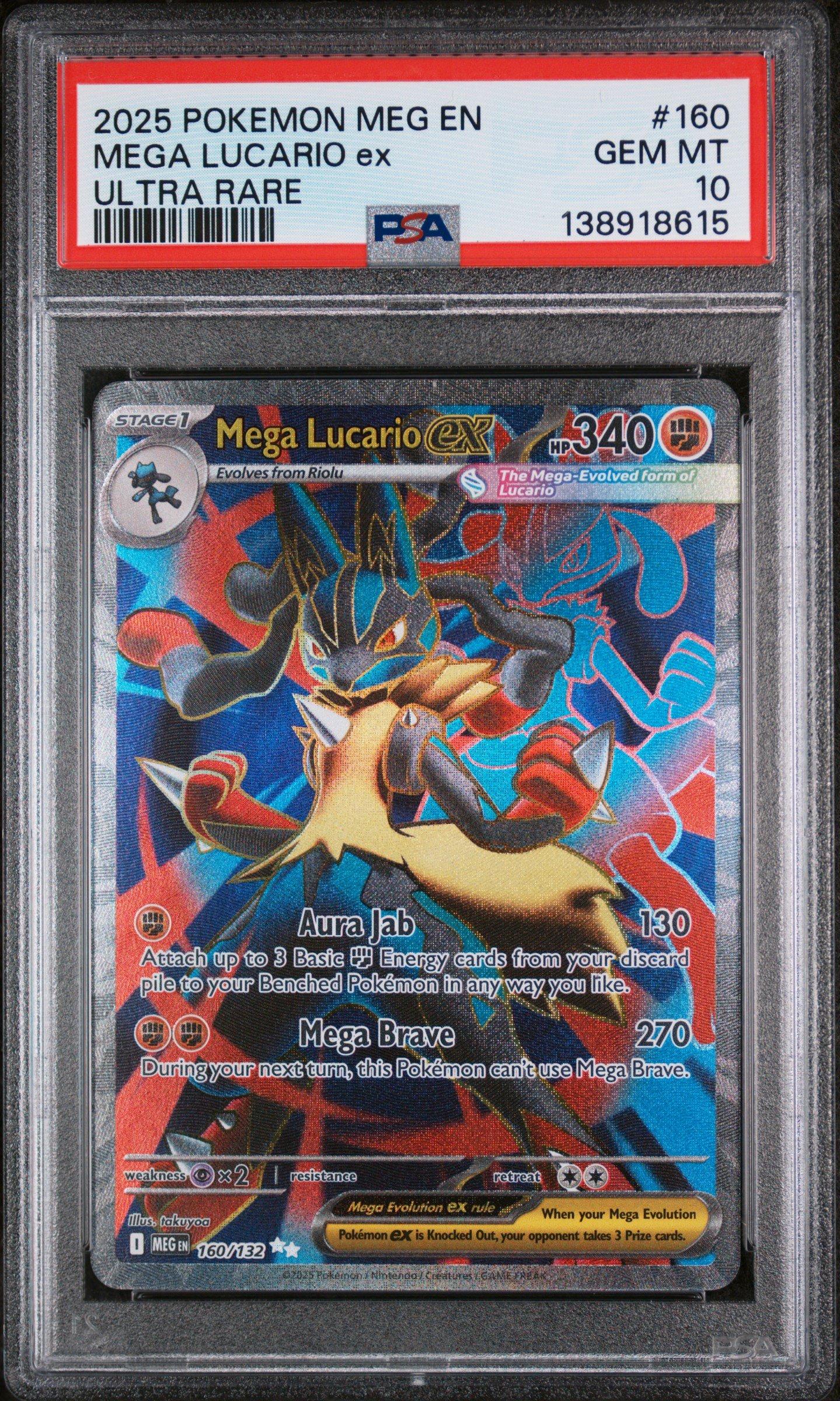 2025 Pokemon Meg En-mega Evolution 160 Mega Lucario Ex Ultra Rare