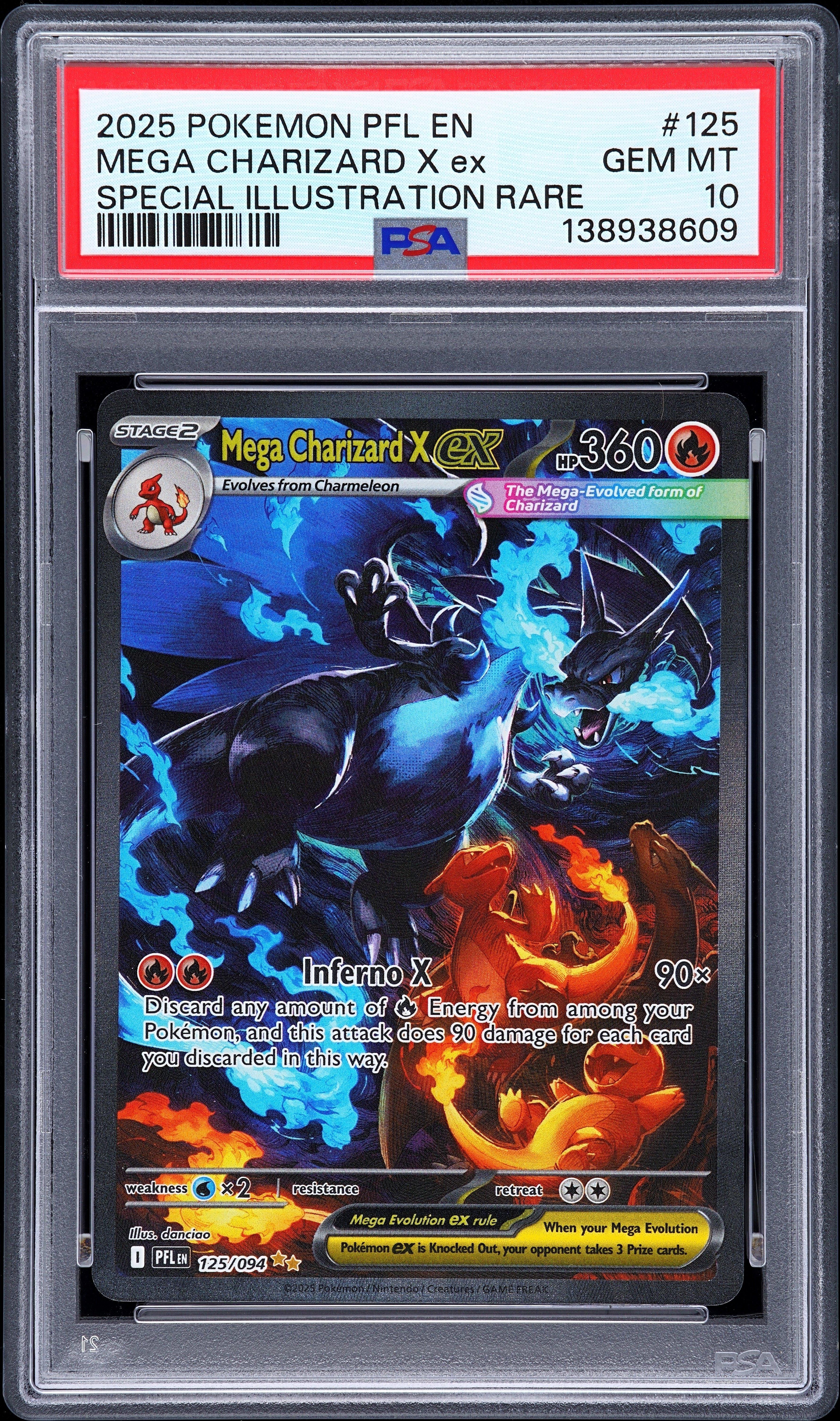 2025 Pokemon Pfl En-phantasmal Flames 125 Mega Charizard X Ex