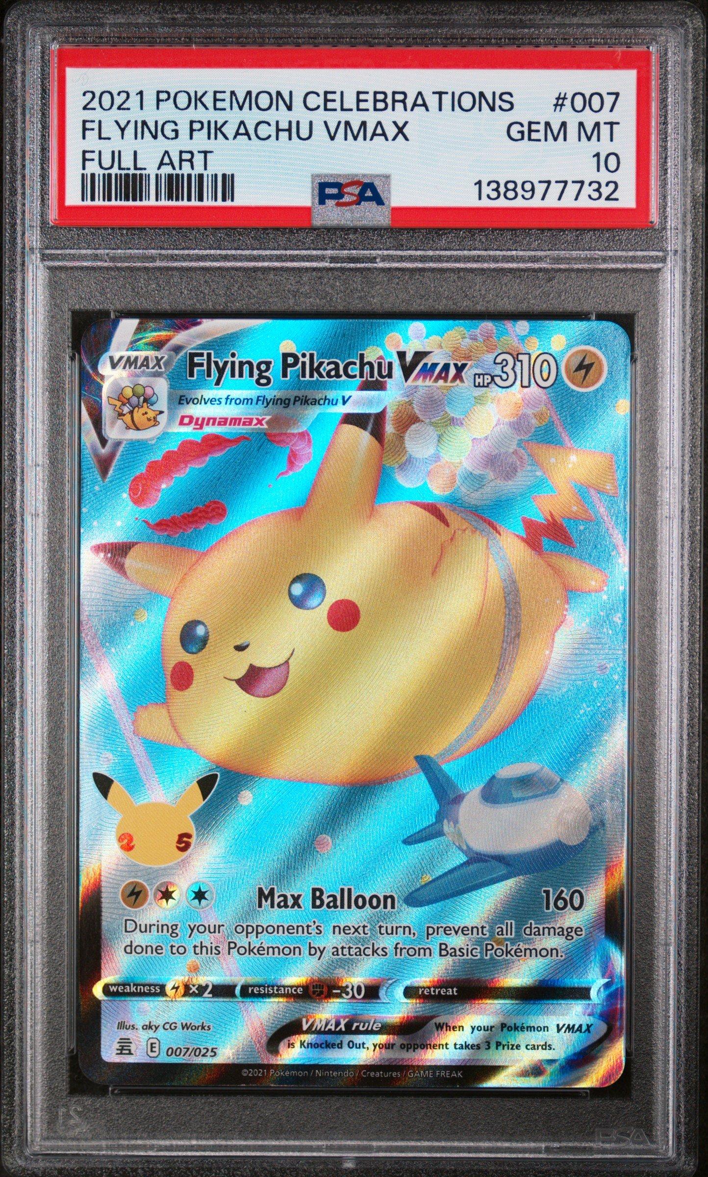 2021 Pokemon Celebrations 007 Full Art/flying Pikachu VMAX PSA 10