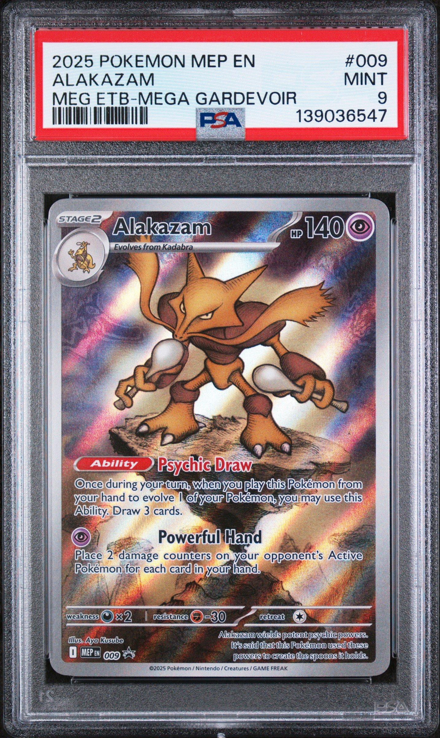 2025 Pokemon Mep En-me Black Star Promo 009 Alakazam Mega