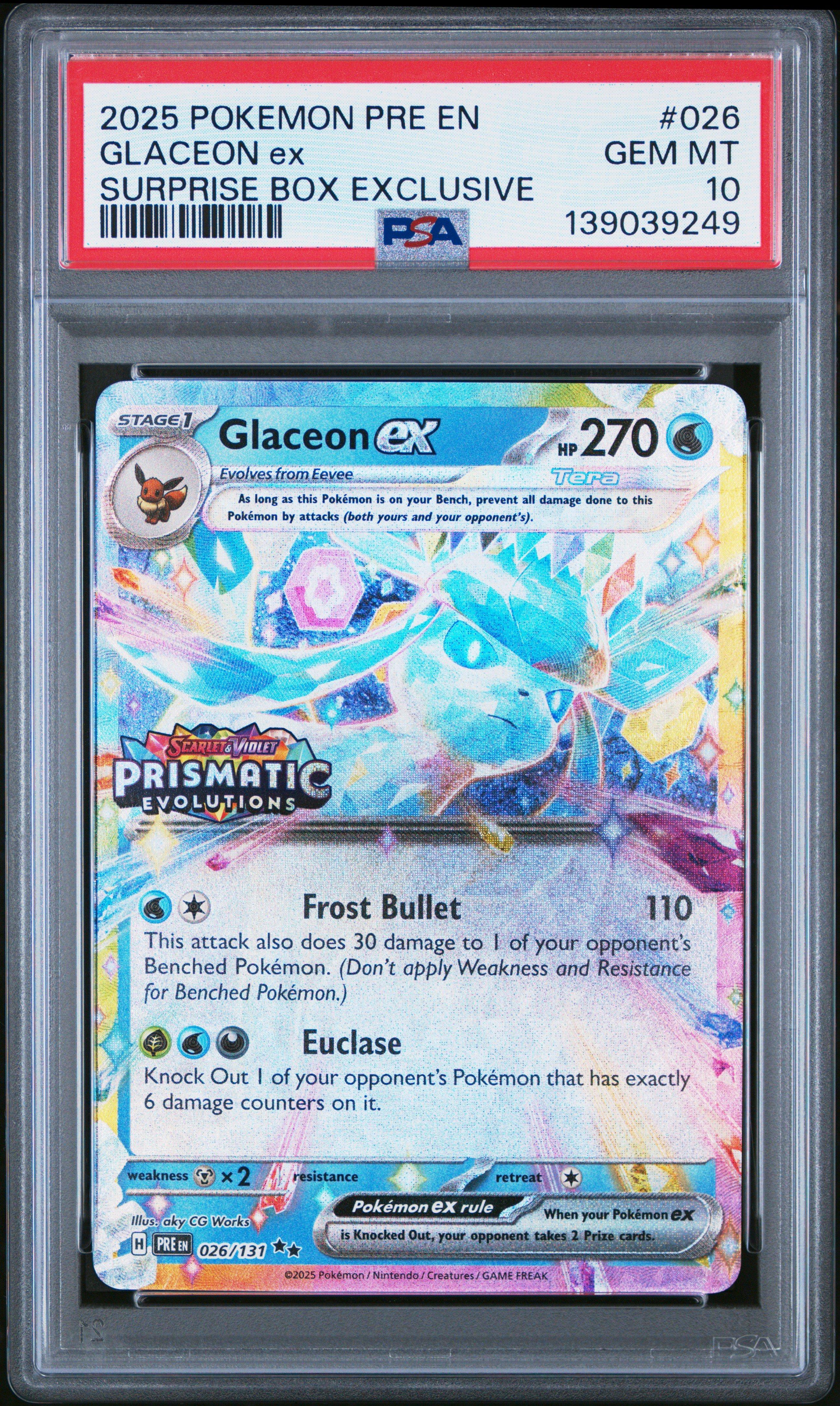 glaceon pokemon card price Ex 026/131 Holo sealed - 2025 Holiday Calendar Promo Water / 210 / Basic Attack 1 Glaceon Pokémon Cards - Card