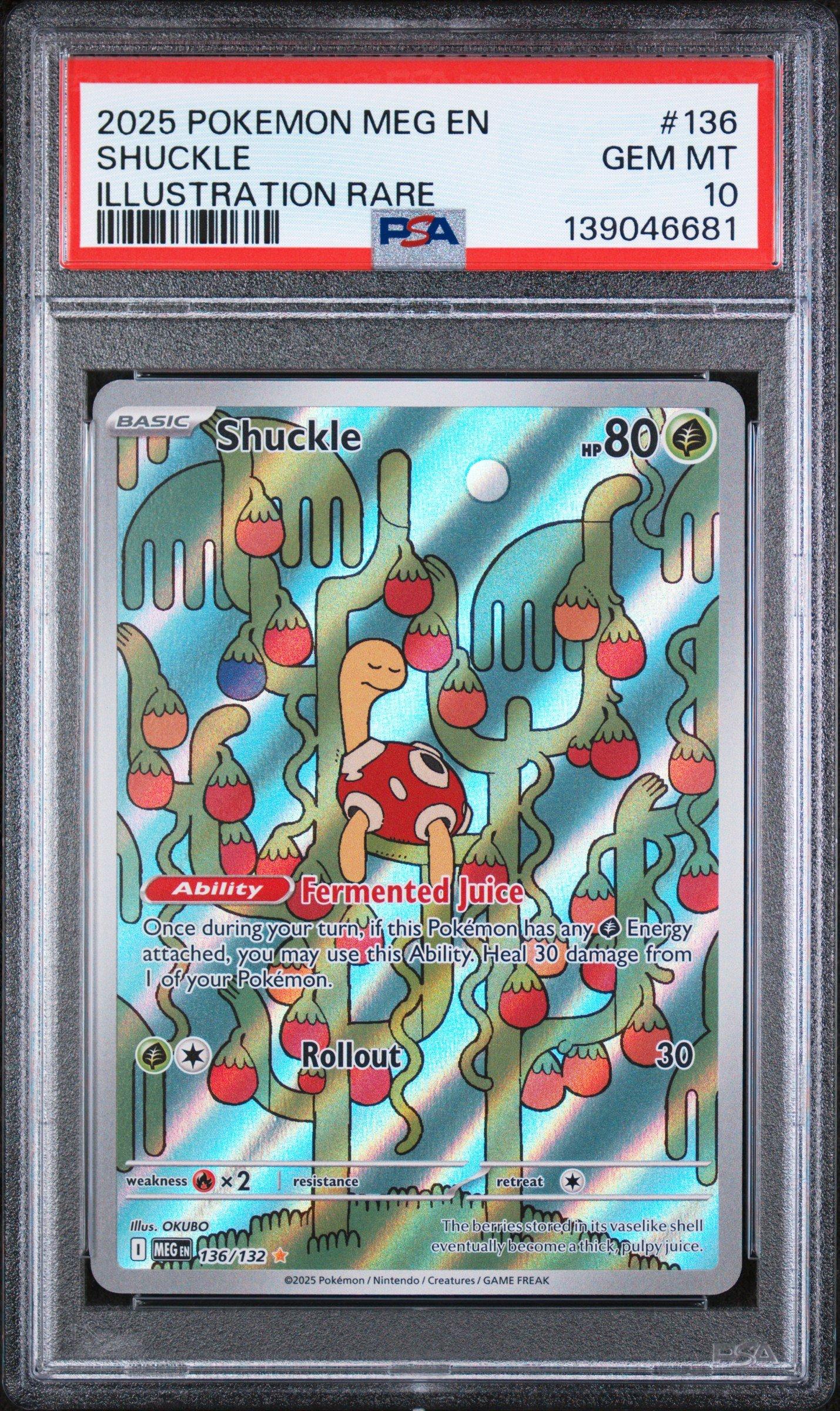 2025 Pokemon Meg En-mega Evolution 136 Shuckle Illustration Rare