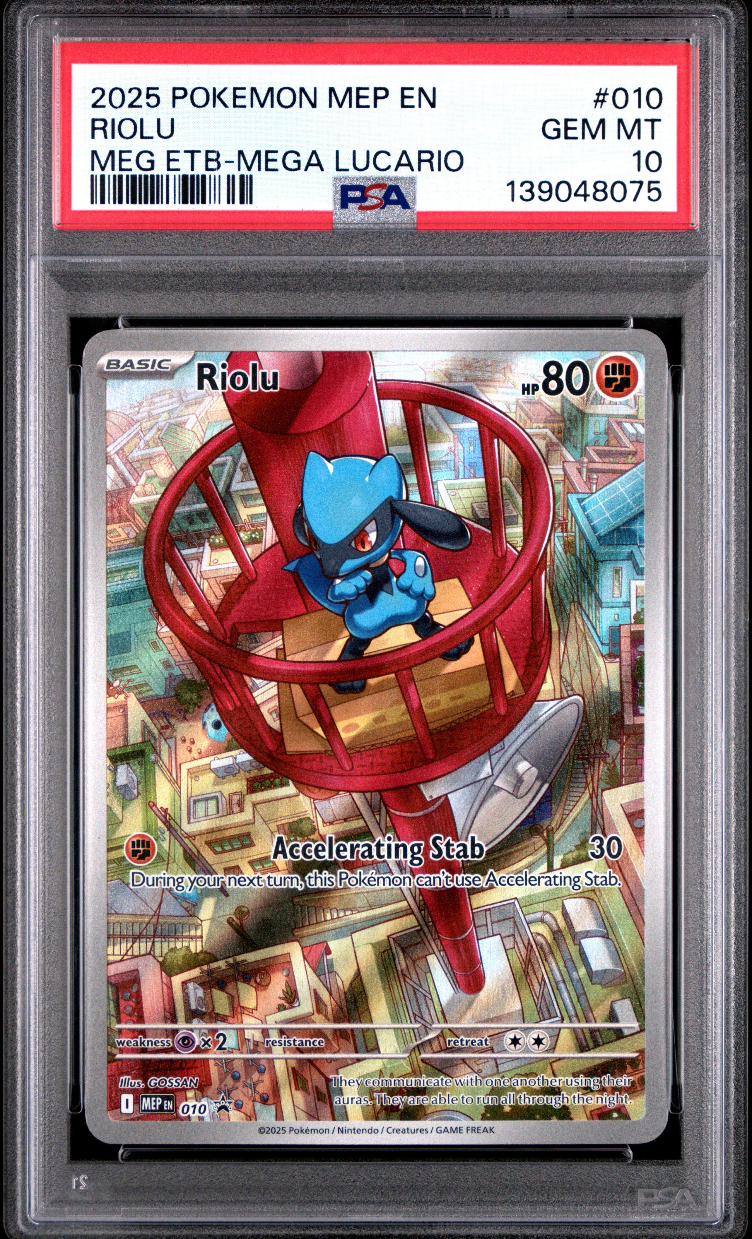 2025 Pokemon Mep En-me Black Star Promo 010 Riolu Mega Evolution