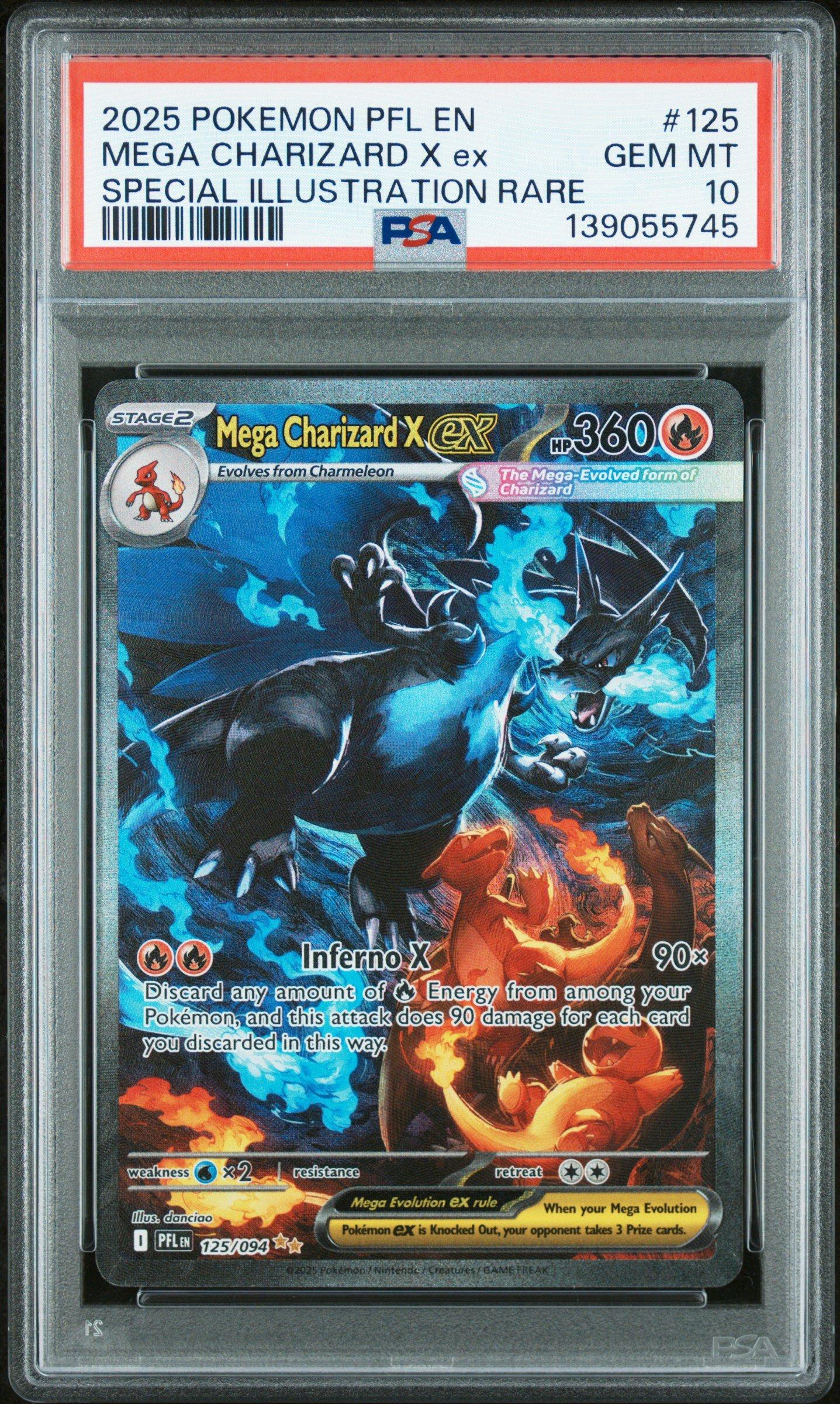 2025 Pokemon Pfl En-phantasmal Flames 125 Mega Charizard X Ex