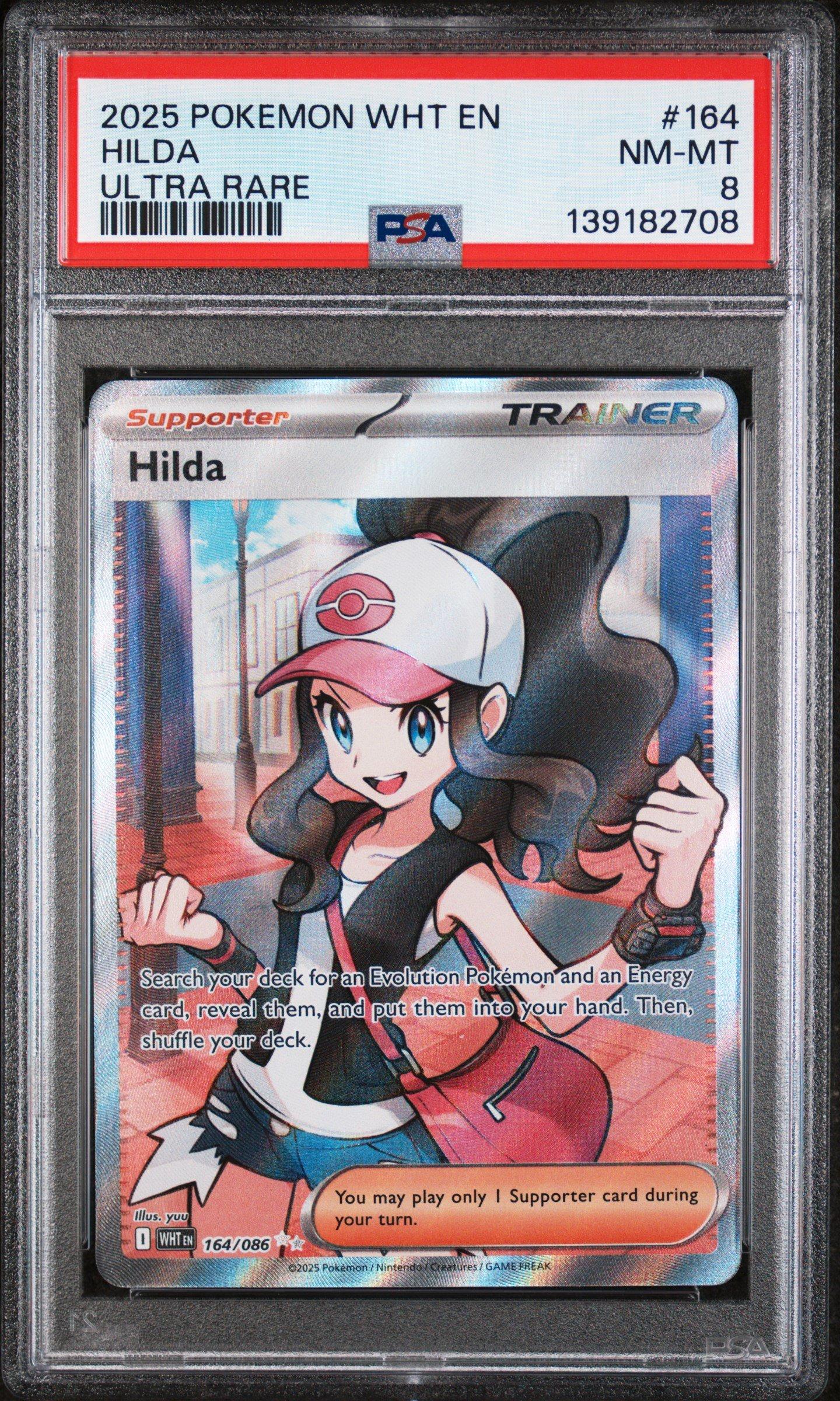 2025 Pokemon Wht En-white Flare 164 Hilda Ultra Rare PSA 8 Graded
