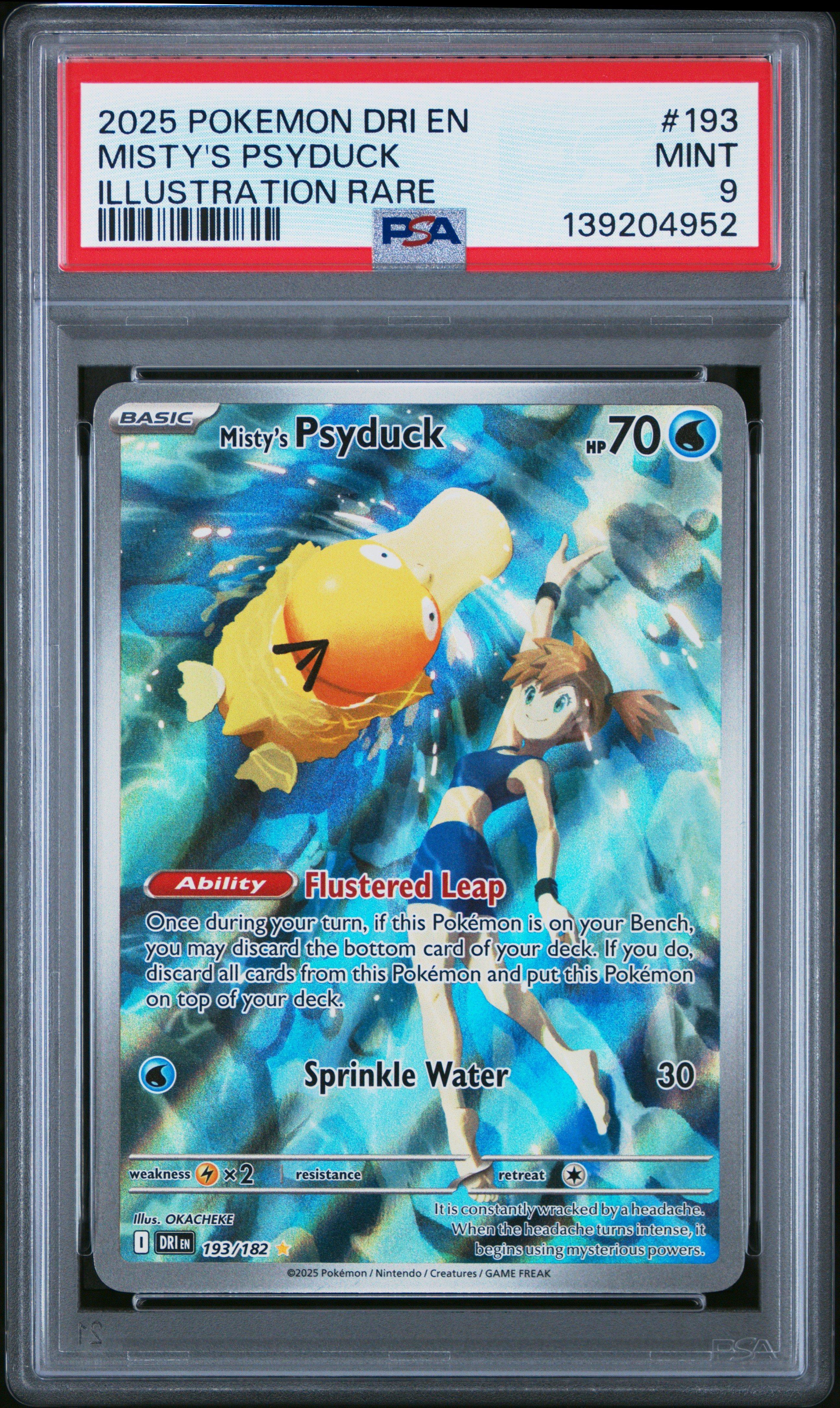 2025 Pokemon Dri En-destined Rivals 193 Misty's Psyduck Illustration Rare  PSA 9 Graded Card | GameStop