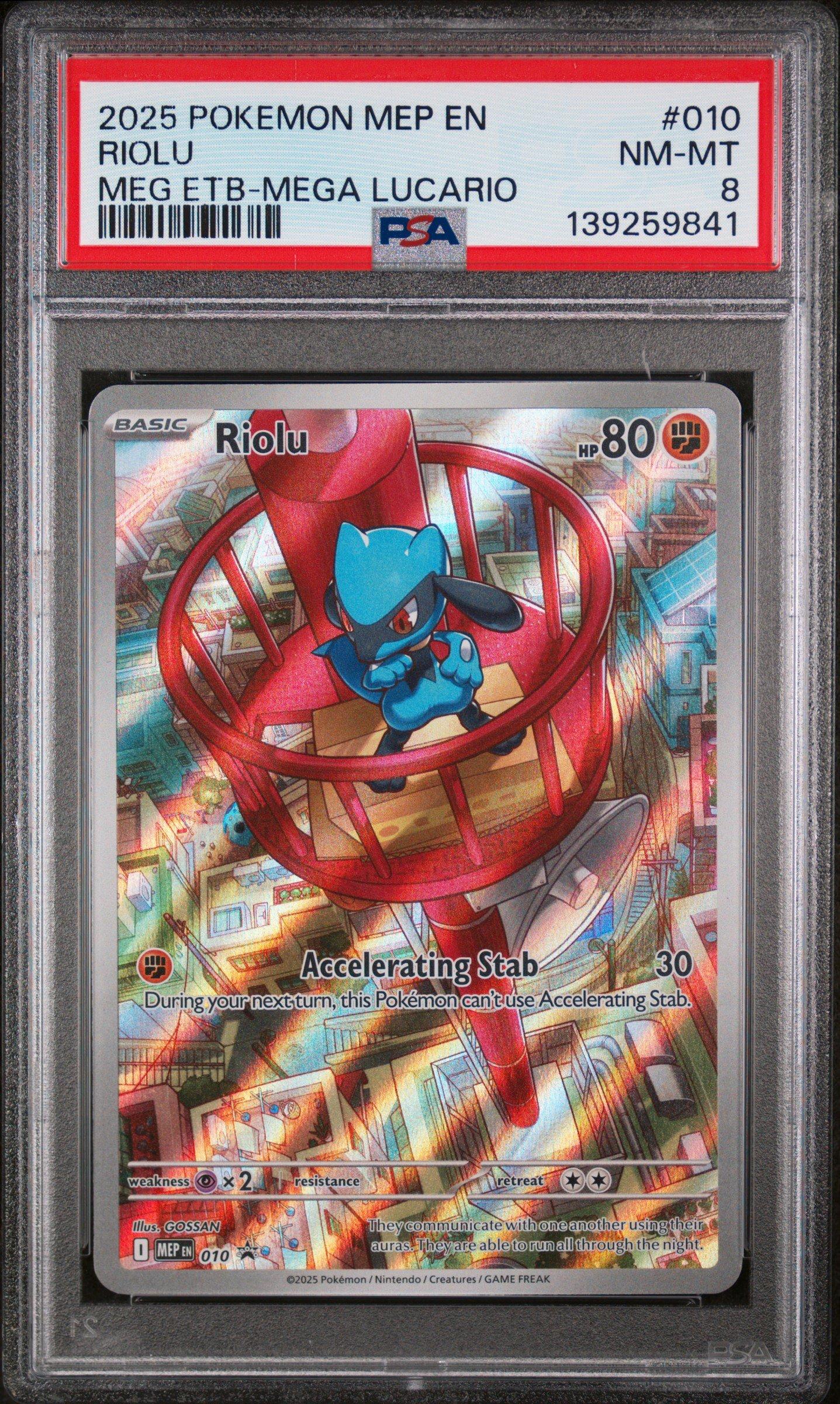 2025 Pokemon Mep En-me Black Star Promo 010 Riolu Mega Evolution