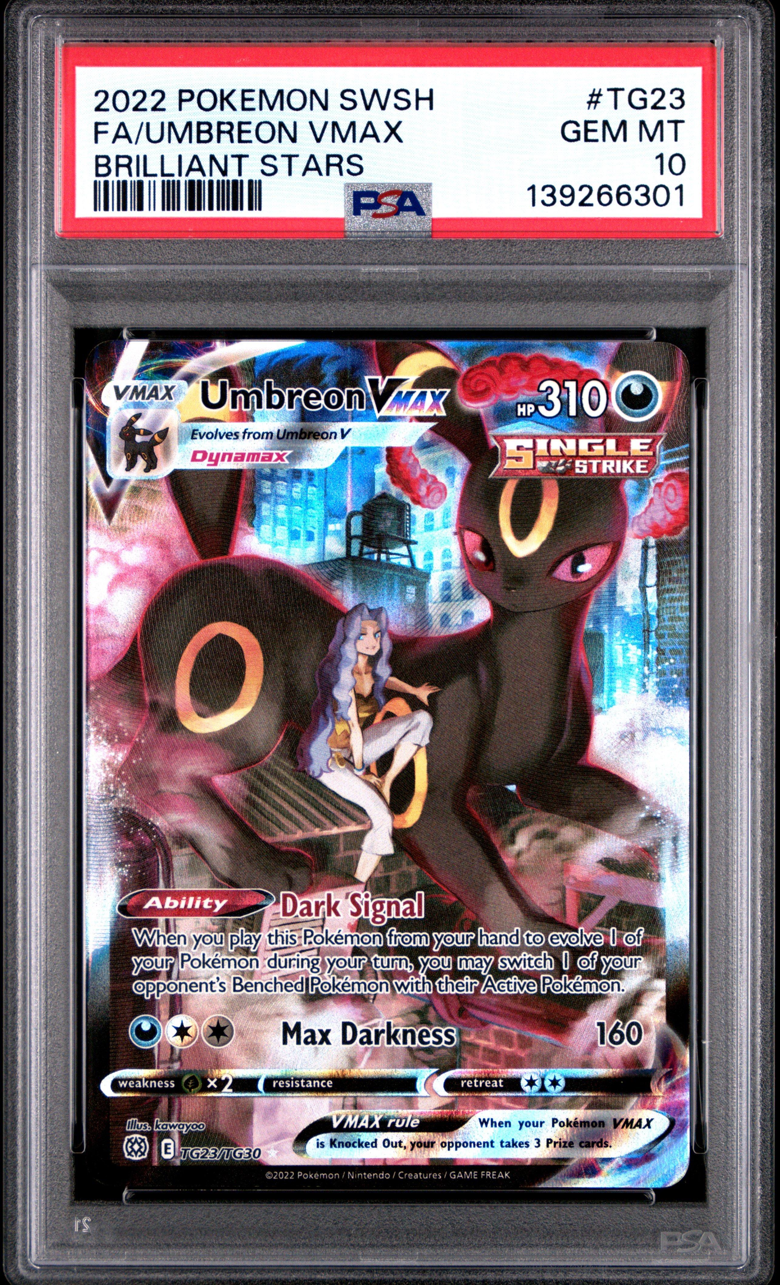 2022 Pokemon Sword & Shield Brilliant Stars Tg23 Full Art/umbreon