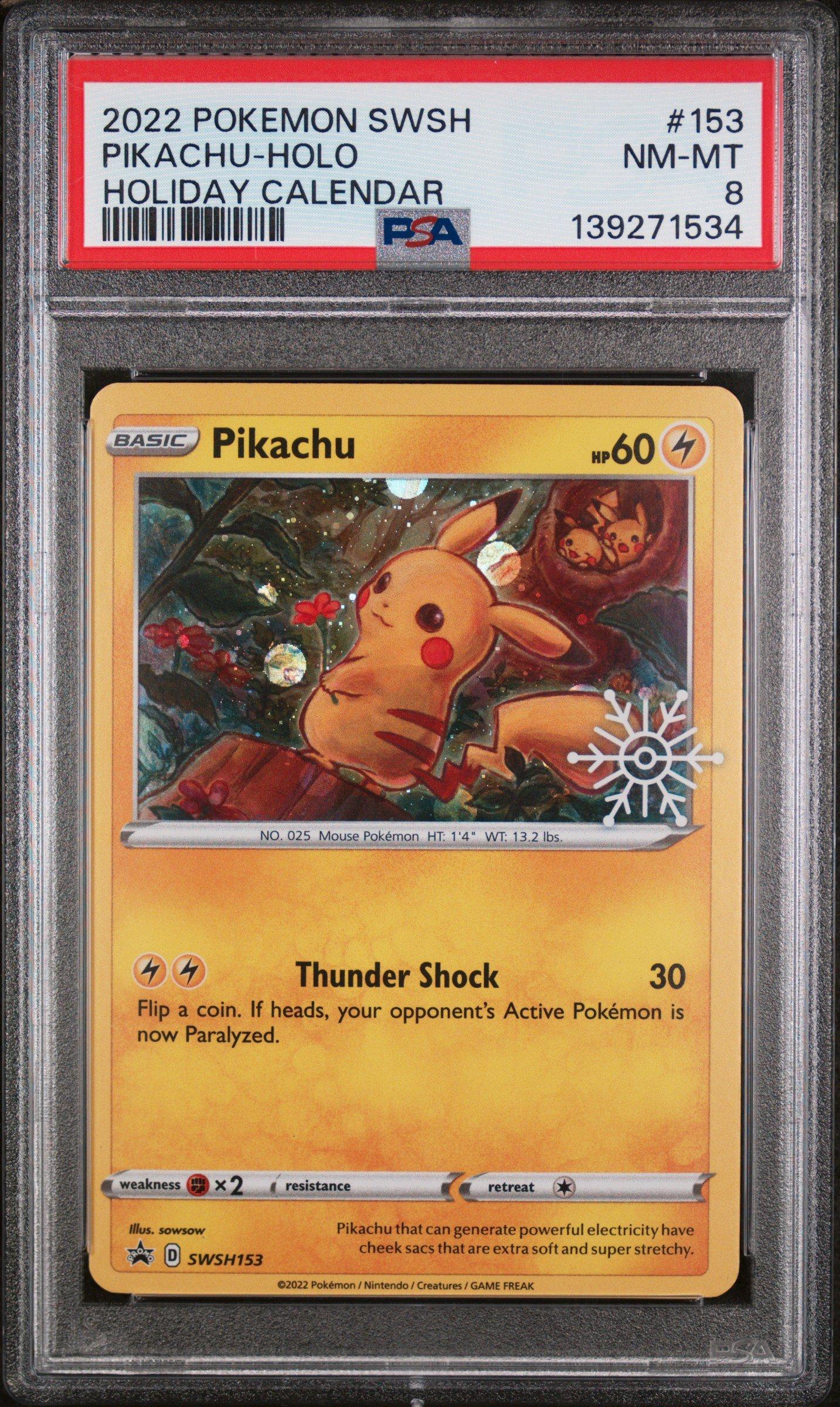 ぽの 2022 Pokemon Swsh Black Star Promo 153 Pikachu-holo Holiday