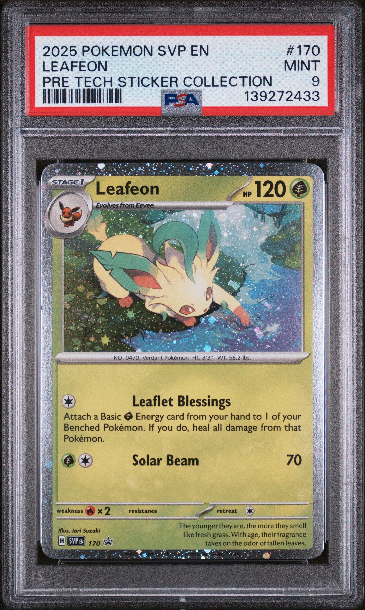 2025 Pokemon Svp En-sv Black Star Promo 170 Leafeon Prismatic Evolutions  Tech Sticker Collection PSA 9 Graded Card | GameStop