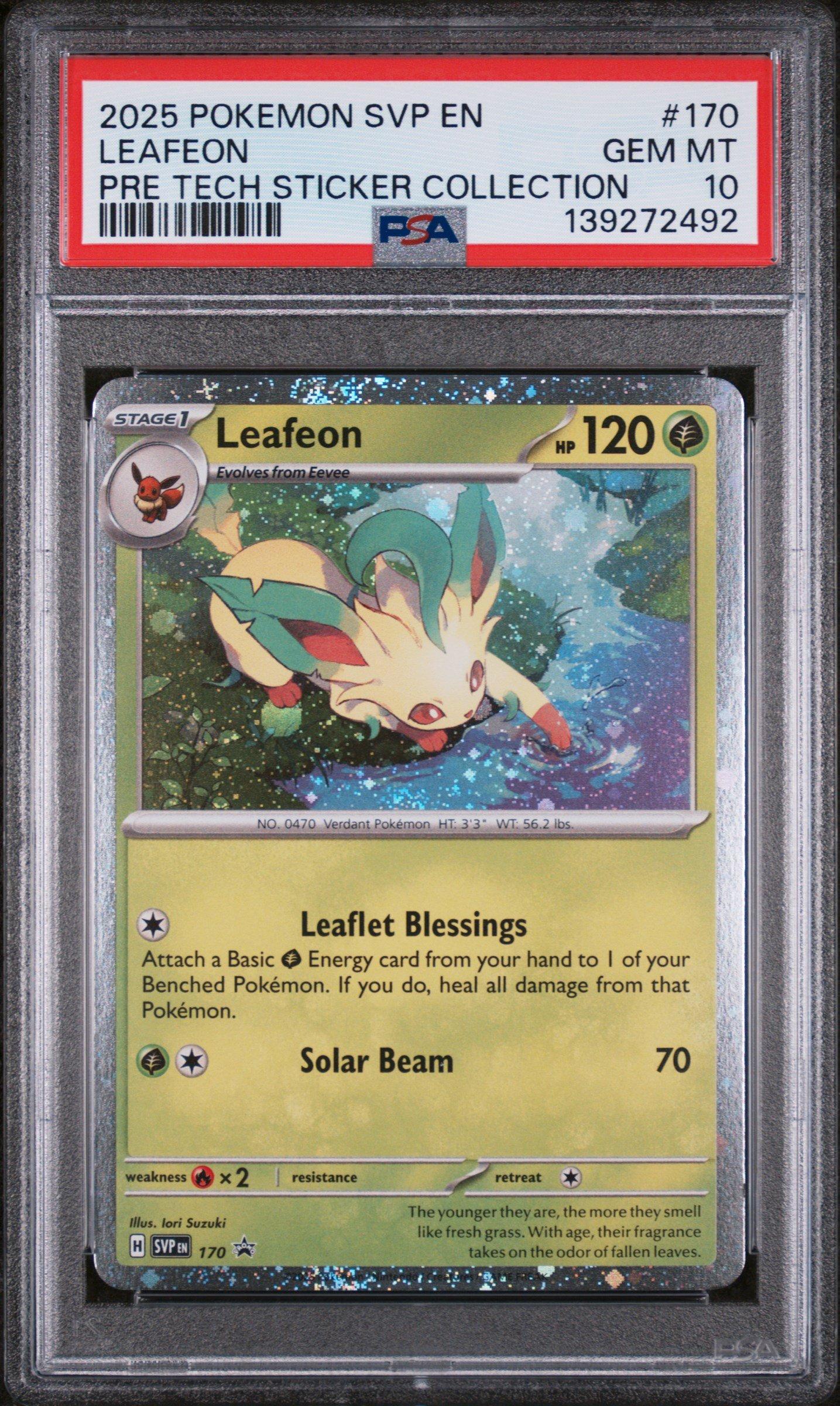 mega leafeon pokemon card 2025 Chinese Gem Pack Vol. 2 AR #715 CGC 9 MINT on Fanatics Collect If you purchase a listing thats sold as a lot it may come in snap cases or sealed in a team bag Leafeon V 167 is trending