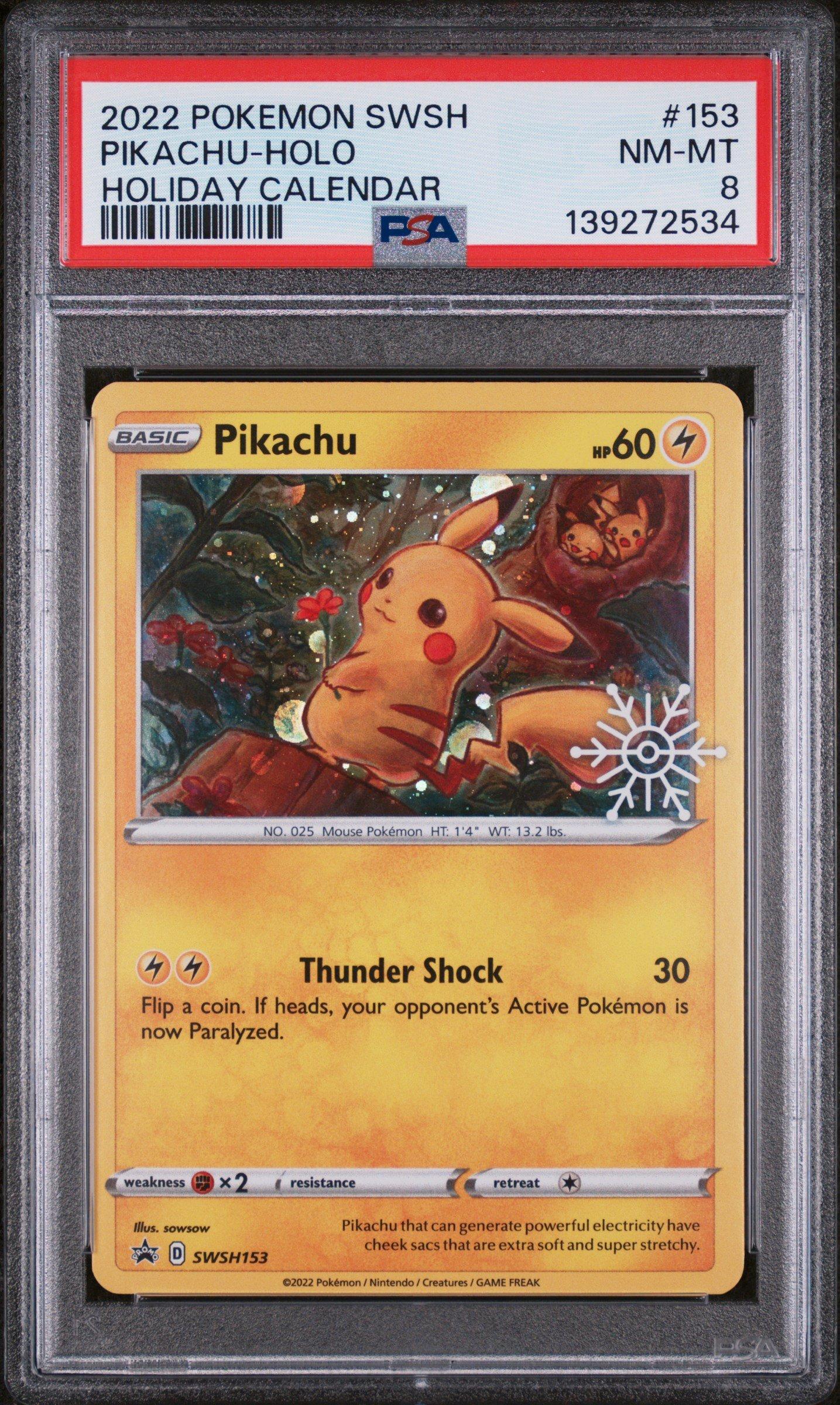 pokemon card pikachu holo DET.PIKACHU-HOLO PROMO 2019 SM BLACK STAR PROMO PSA NM-MT 8 Lightning Thunder Jolt (30) Flip a coin Pikachu [Holo] #6 Prices |