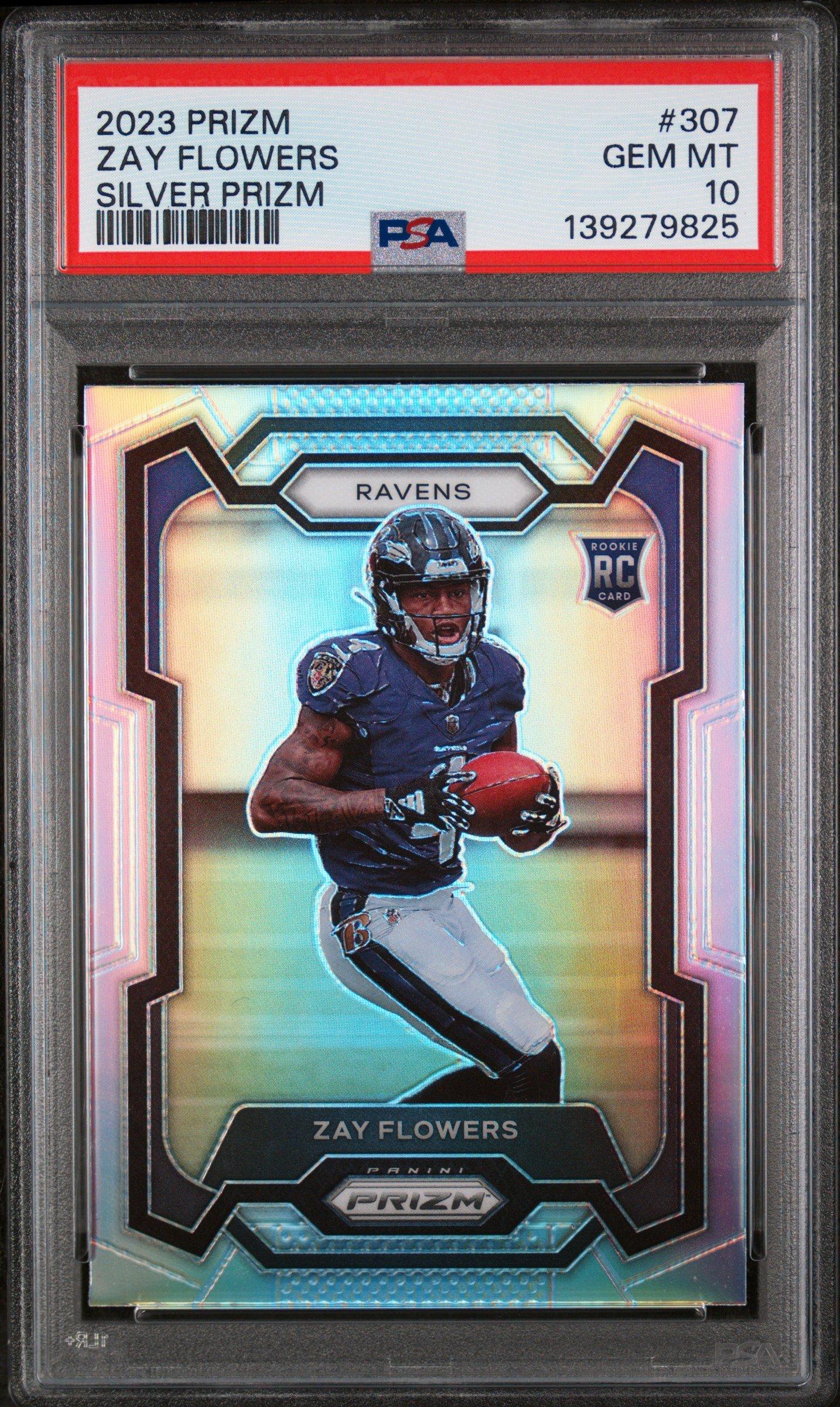 2023 Panini Prizm 307 Zay Flowers Silver Prizm PSA 10 Graded Card
