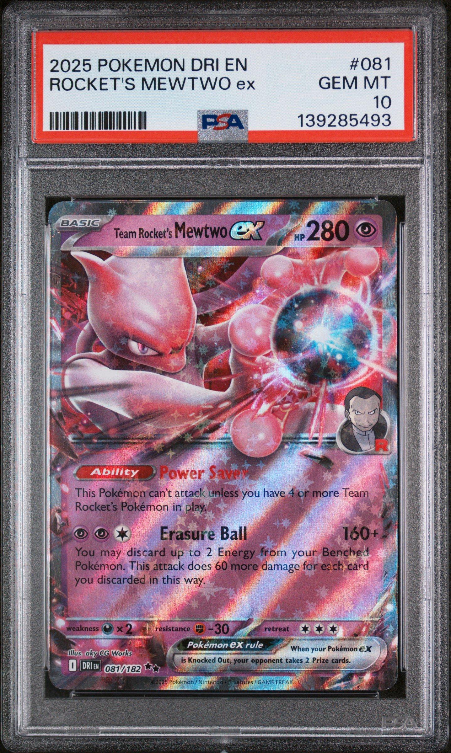 2025 Pokemon Dri En-destined Rivals 081 Team Rocket's Mewtwo Ex