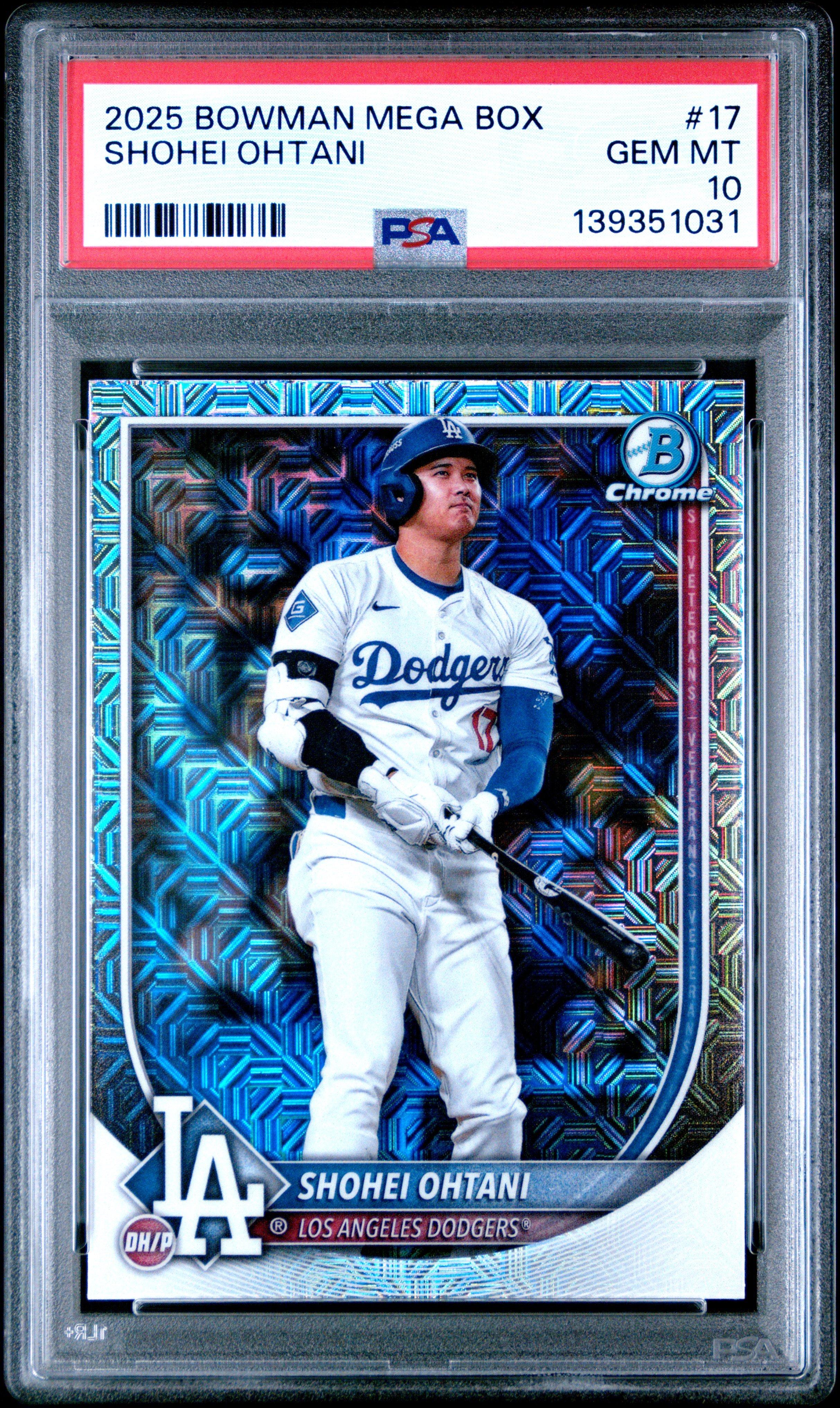 2025 Bowman Mega Box Chrome 17 Shohei Ohtani PSA 10 Graded Card