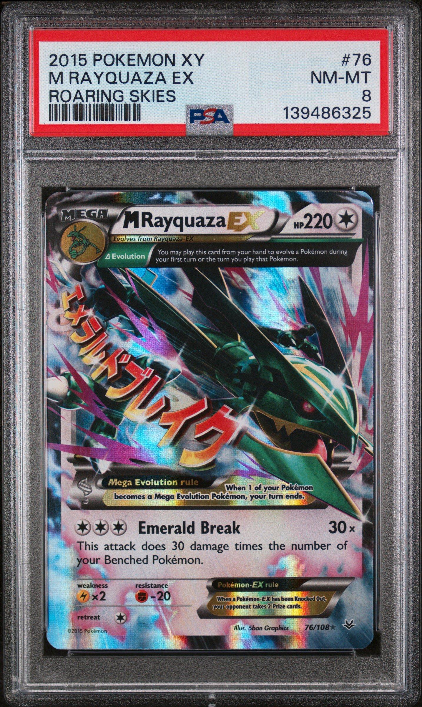 2015 Pokemon Xy Roaring Skies 76 M Rayquaza Ex PSA 8 Graded Card