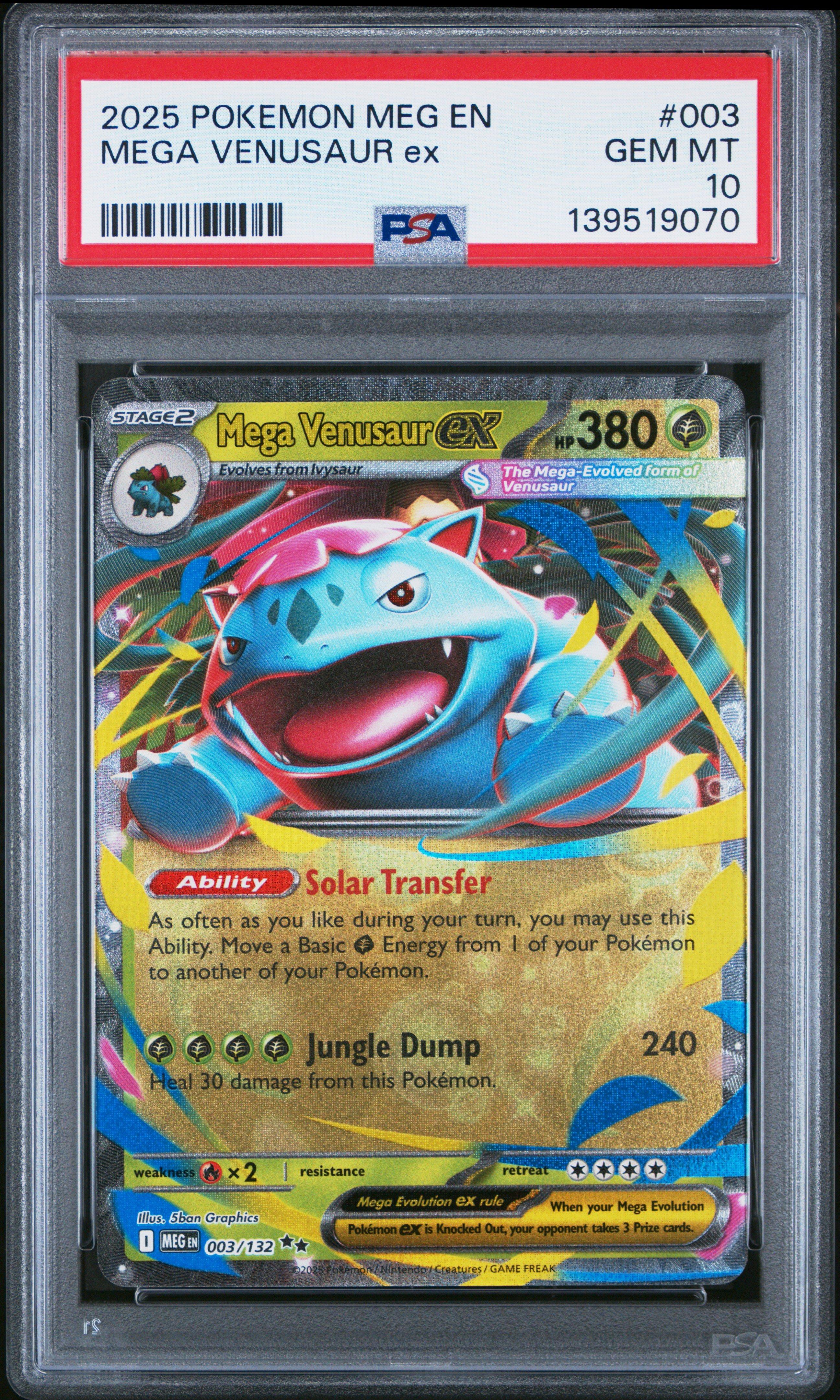 2025 Pokemon Meg En-mega Evolution 003 Mega Venusaur Ex PSA 10