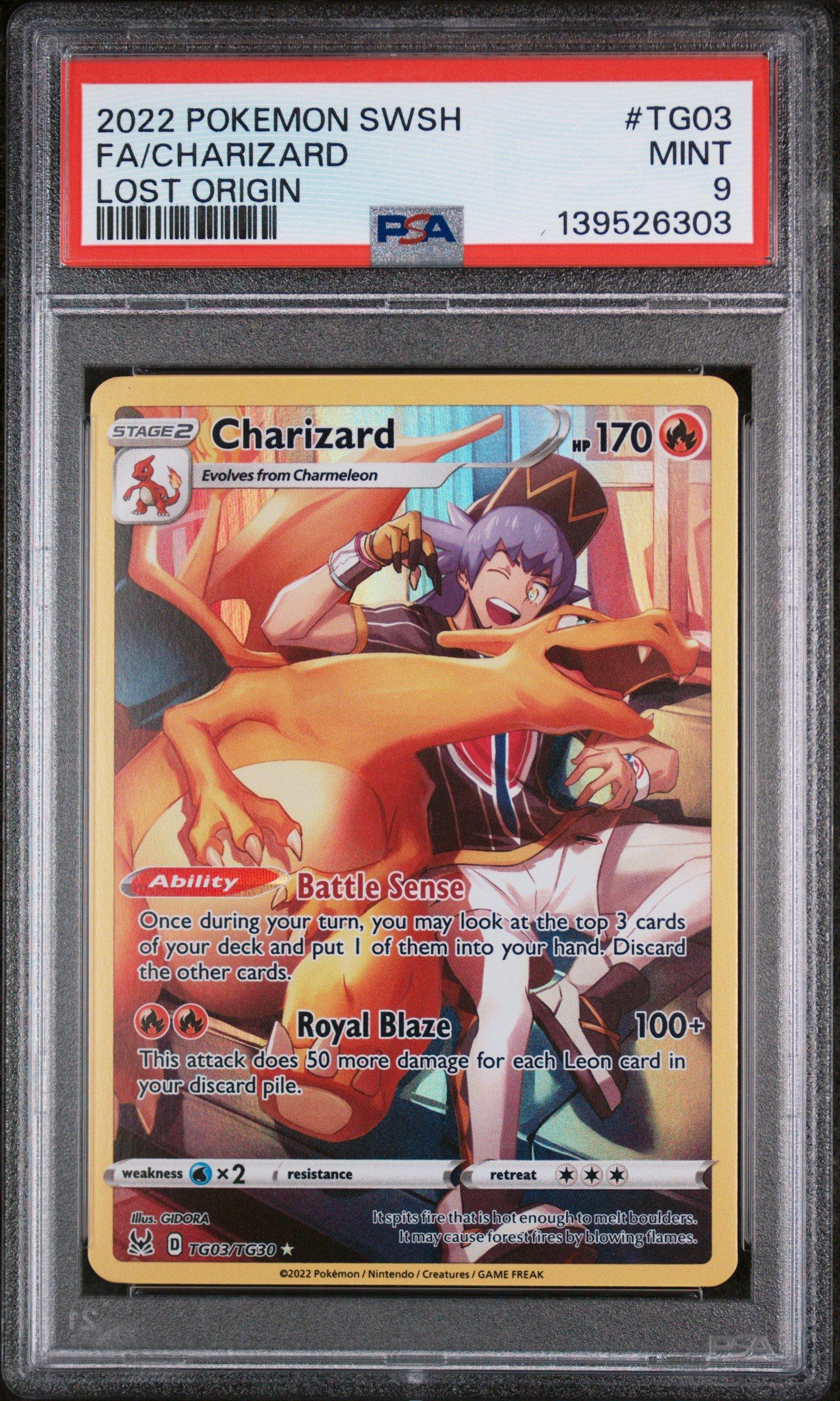 2022 Pokemon Sword & Shield Lost Origin Tg03 Full Art/charizard